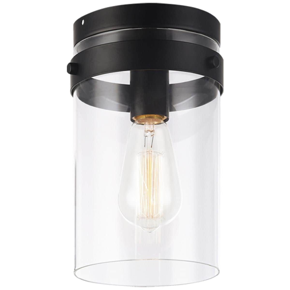 Matteo  Lighting X78401BK Zale 1 Light 688 inch Black Flush Mount Ceiling Light
