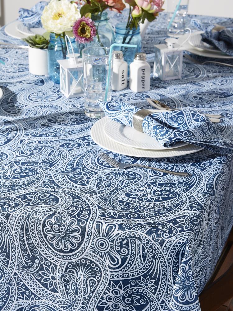 DII Blue Paisley Print Outdoor Napkin Set/6