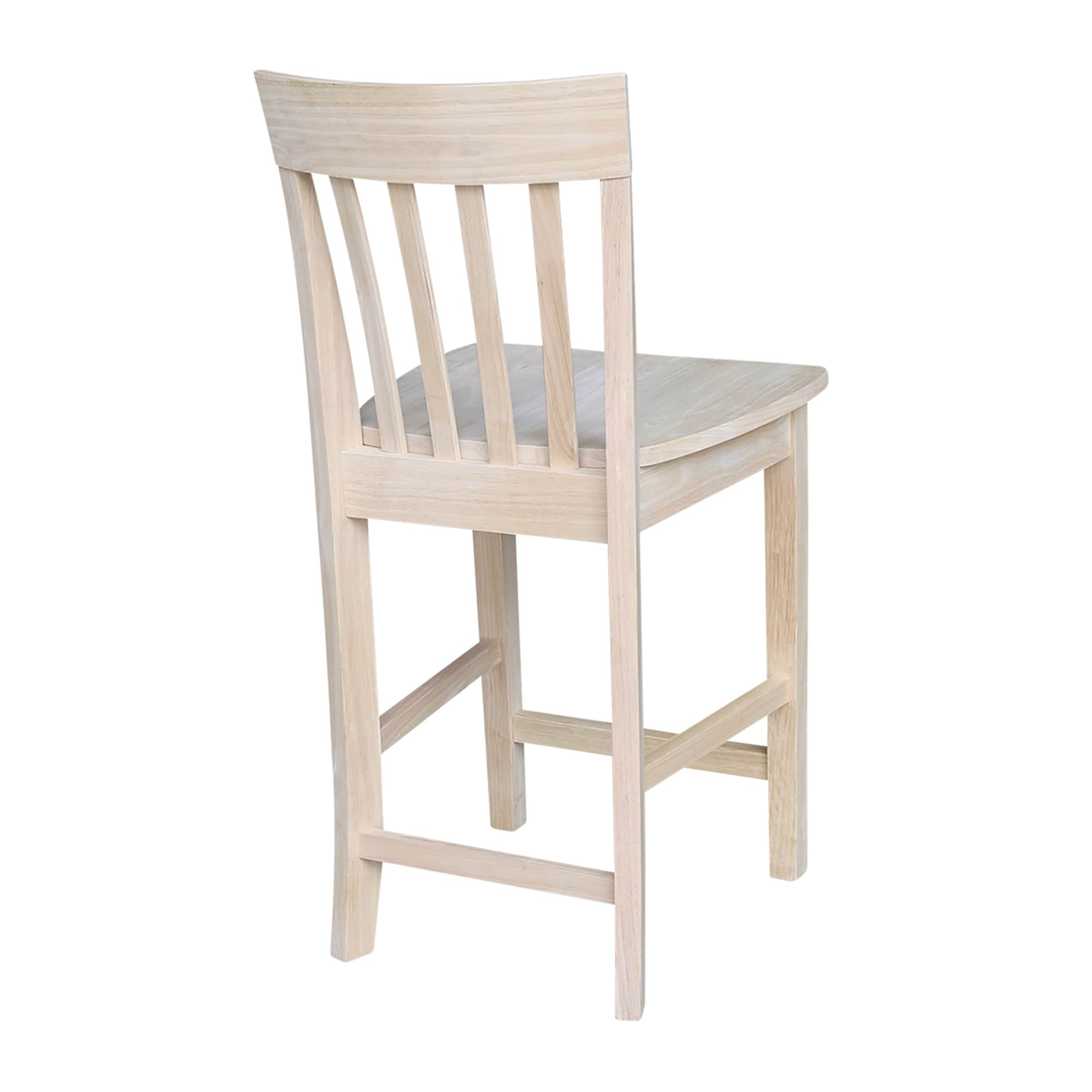 Brown Solid Wood 24" Slatback Stool