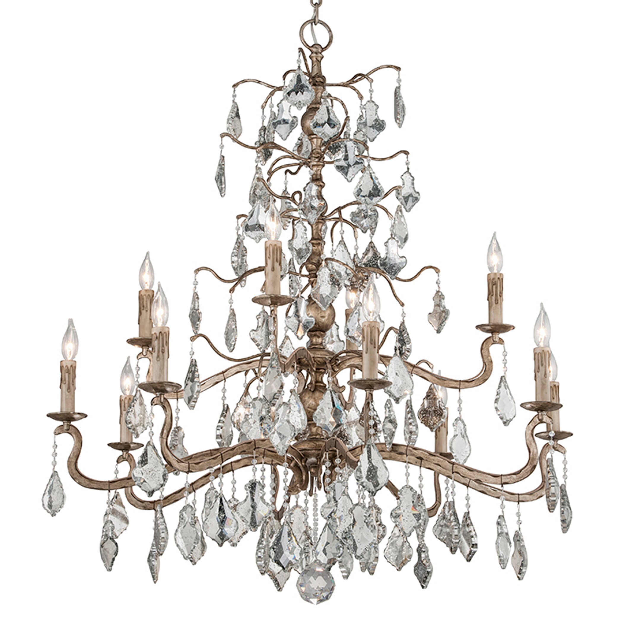 Troy Lighting F4746 Sienna 12-Light Vienna Bronze Transitional Geometric Hanging Pendant Light
