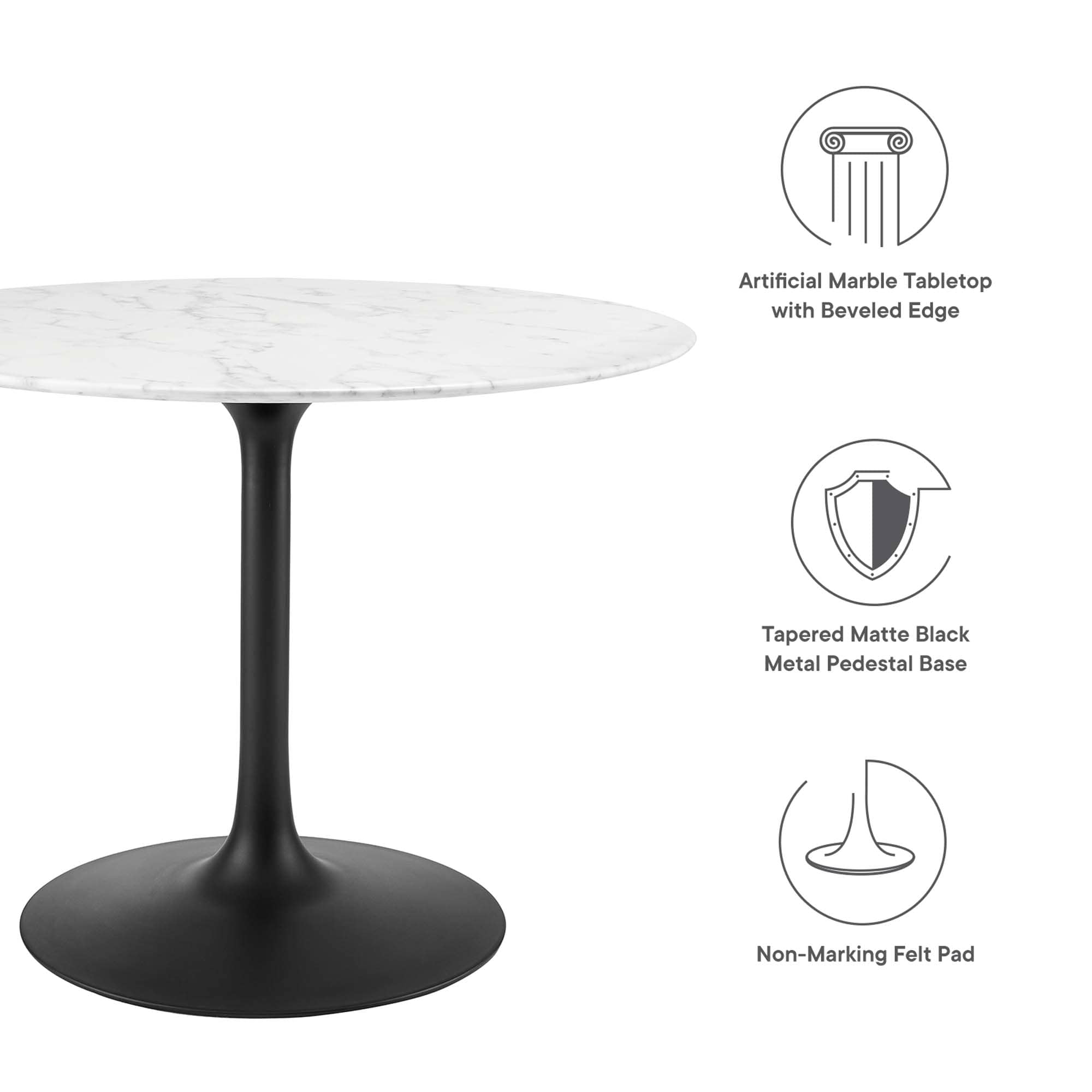 Modway EEI-3526-BLK-WHI Dining-Tables - View #2
