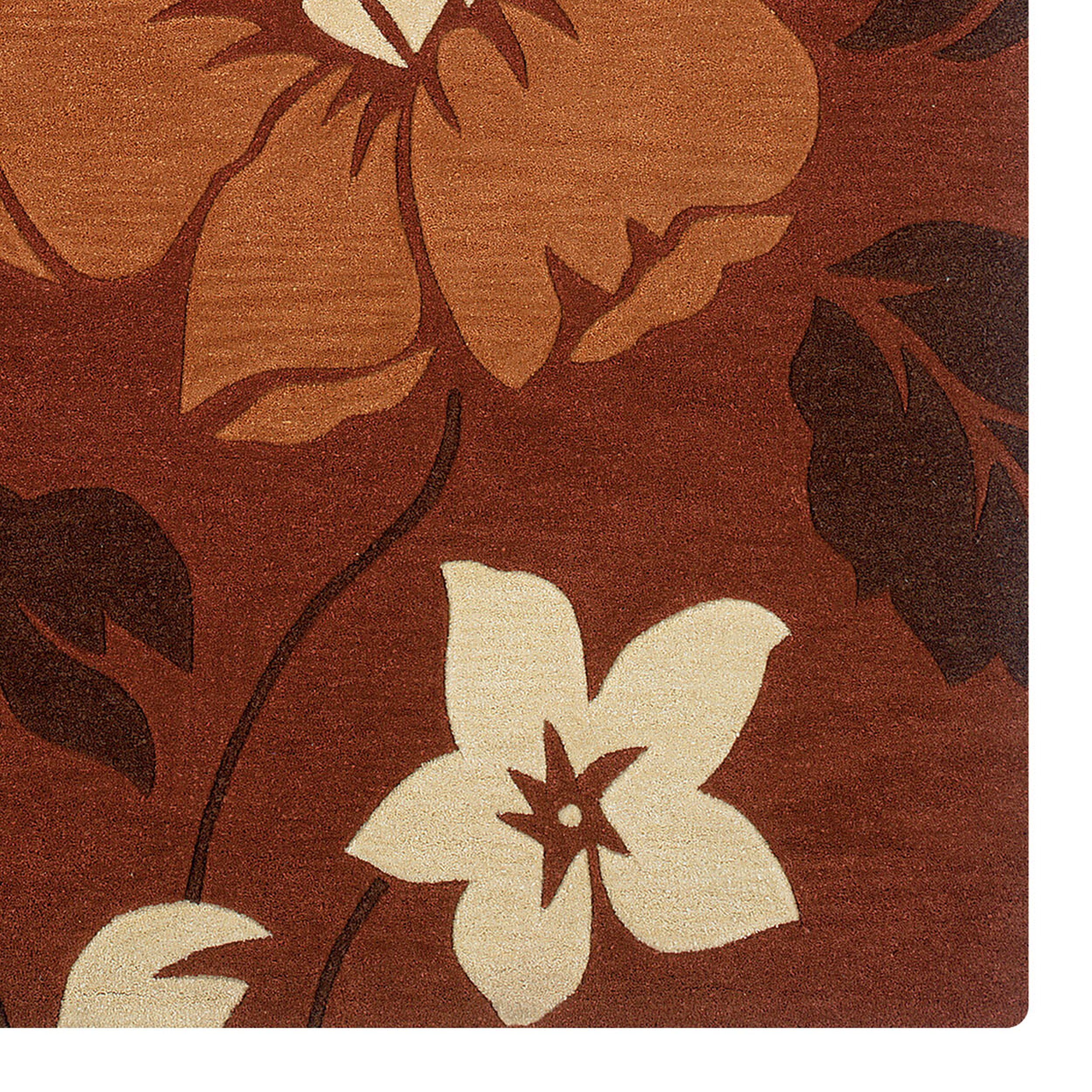 Neutral Trio Rectangular Handmade Floor Mat: Brown, White, and