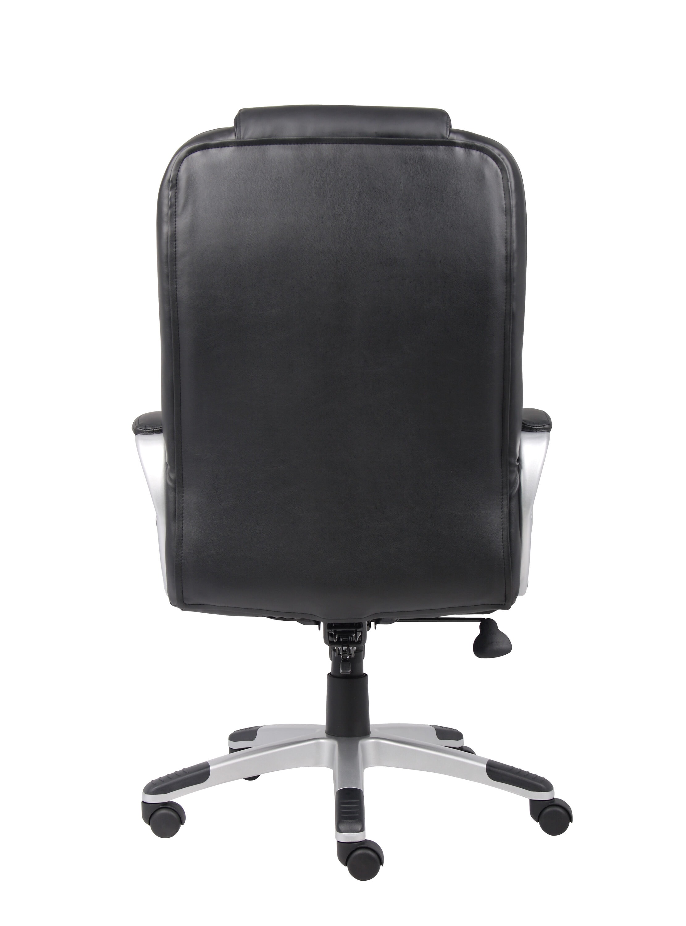 Ergonomic High-Back Swivel Executive Chair in Black LeatherPlus