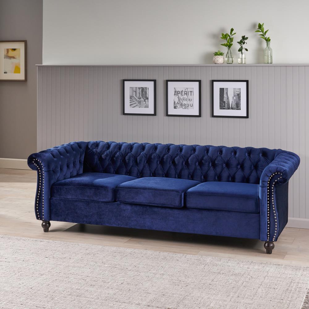 Best Selling Home Decor Parks 84.75-in Glam Midnight Blue and Dark ...