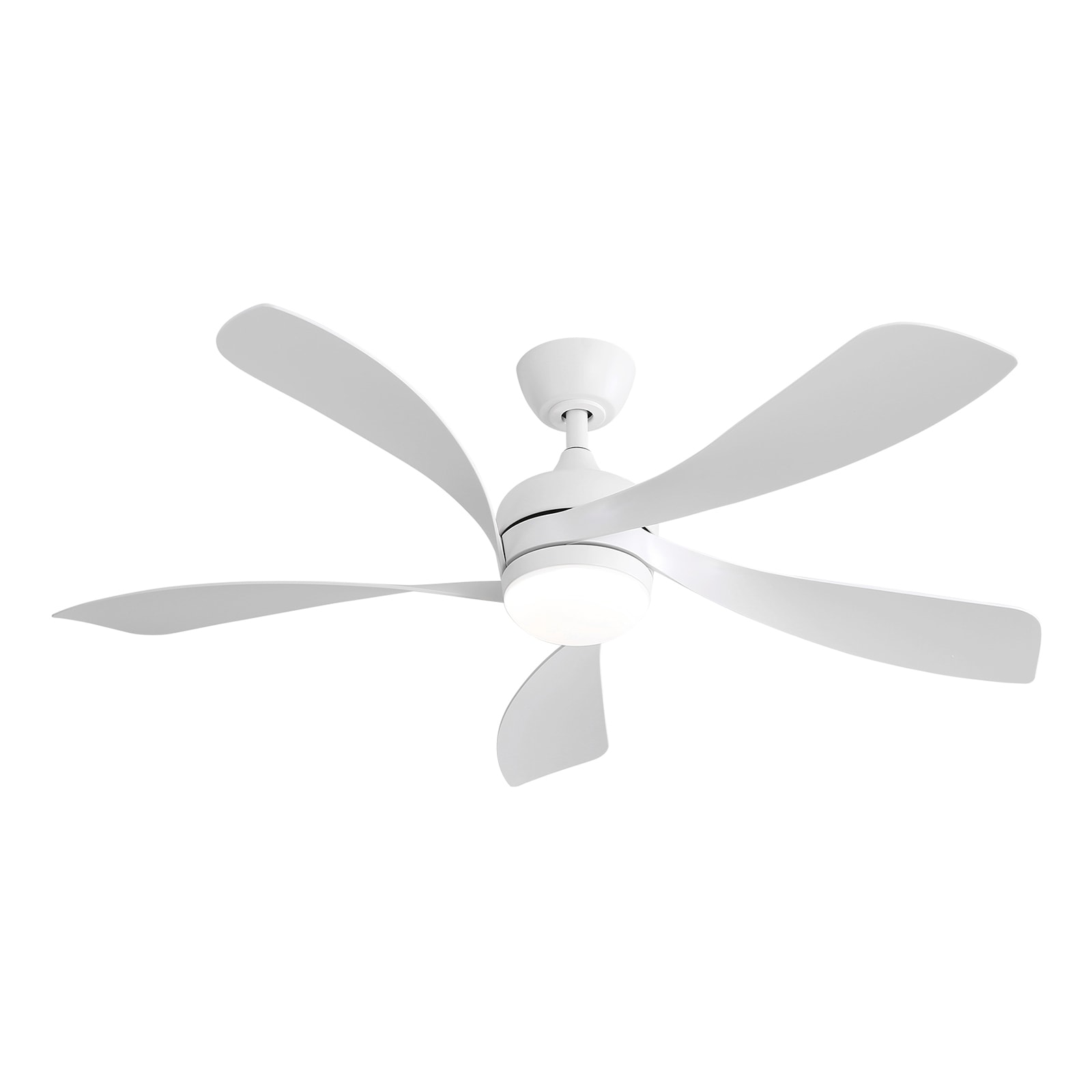 Flynama L-268318 52-in Integrated LED Outdoor White with White Blades Ceiling Fan With Light 5 -Blade )