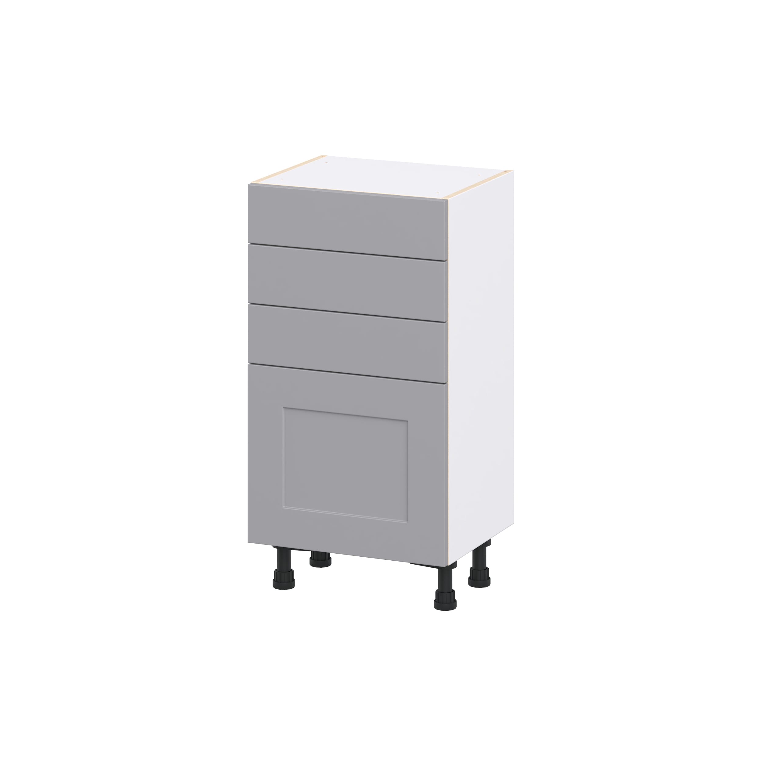 Hugo&Borg DSB1814C(L/R)-BM Beaumont 18-in W x 34.5-in H x 14.75-in D Slate Gray 3 -Drawers Base Fully assembled Cabinet Flat Panel Shaker