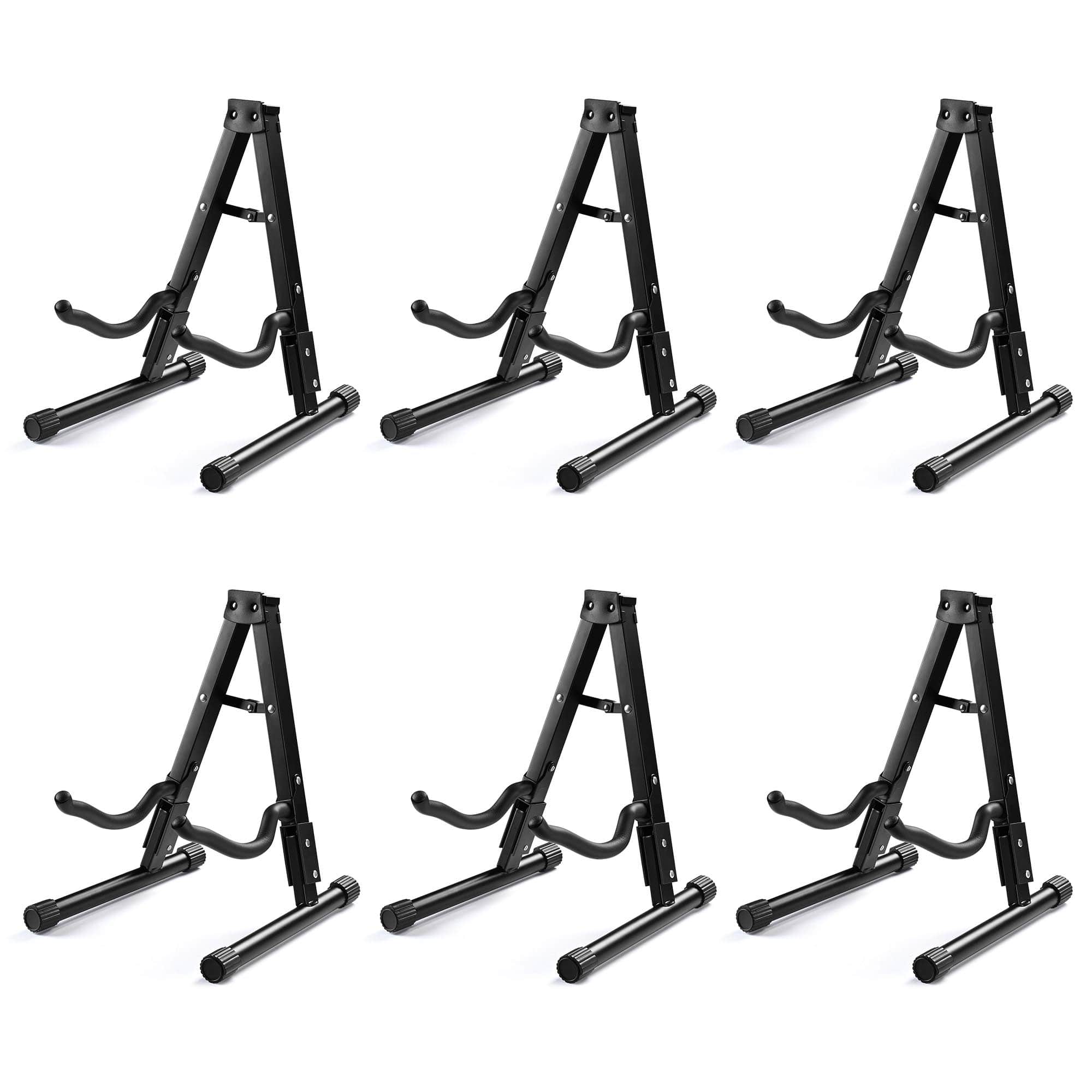 Yescom 28GFS002-40J-06X6-LO 6 Pcs Folding Guitar Stand Floor A-Frame with Foam Arms Instrument Display Universal for Acoustic Electric Bass