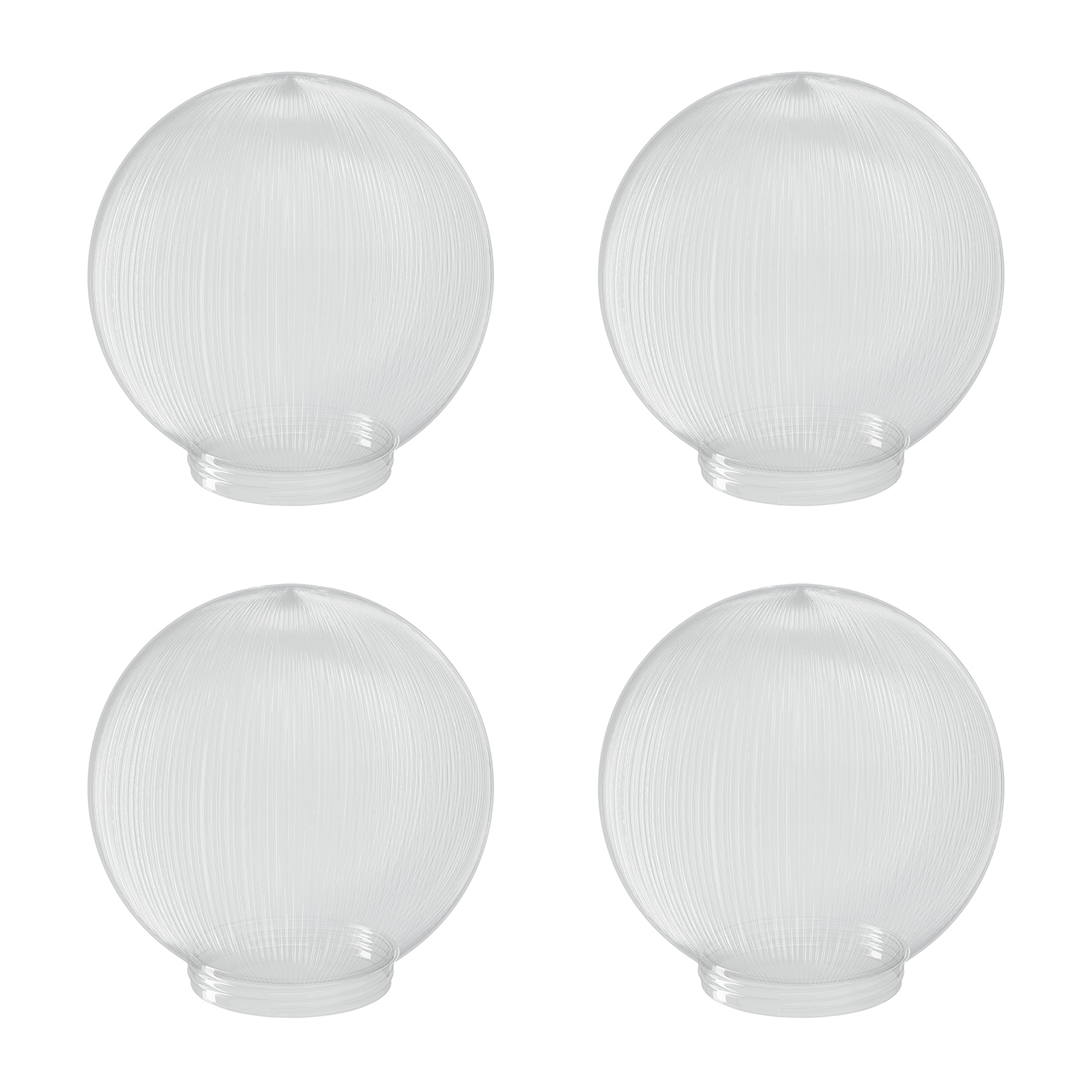 Solus S21006-CL-3S-4P 4-Pack Acrylic - No Fixture Included - 6-Inches Clear Modern/contemporary Outdoor Globe only