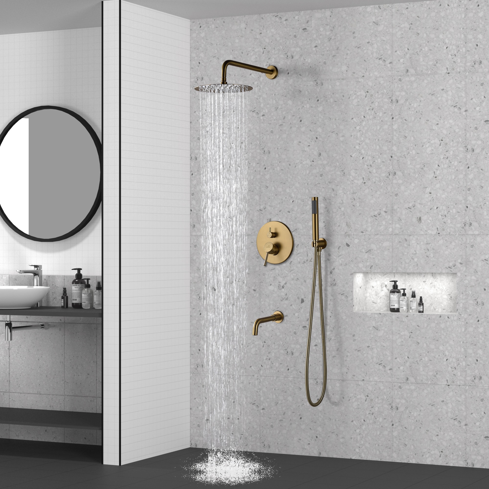 CASAINC M6612-A-10-BG Showerhead-Bar-Panels - View #2