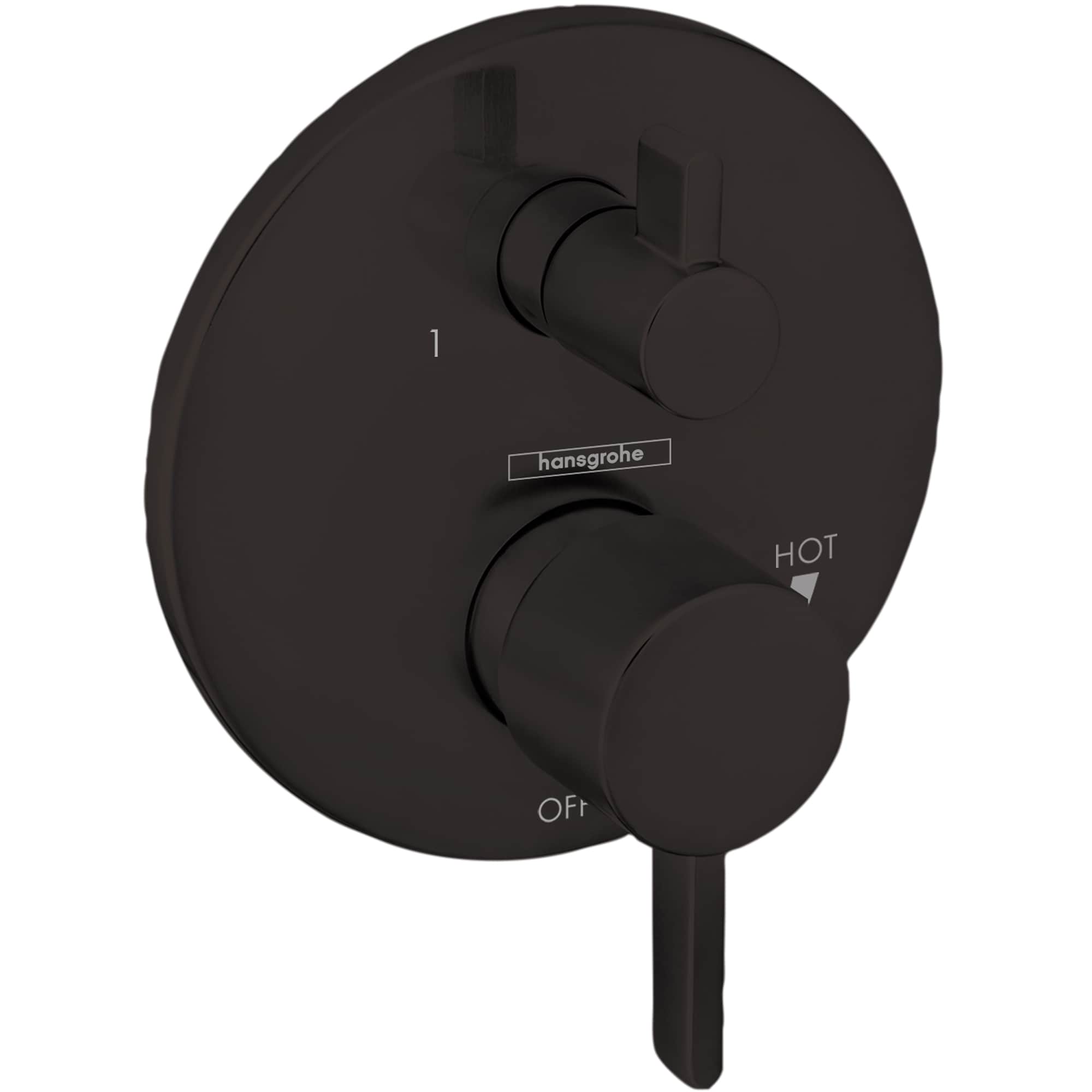 Matte Black Wall-Mounted Lever Shower Valve Trim