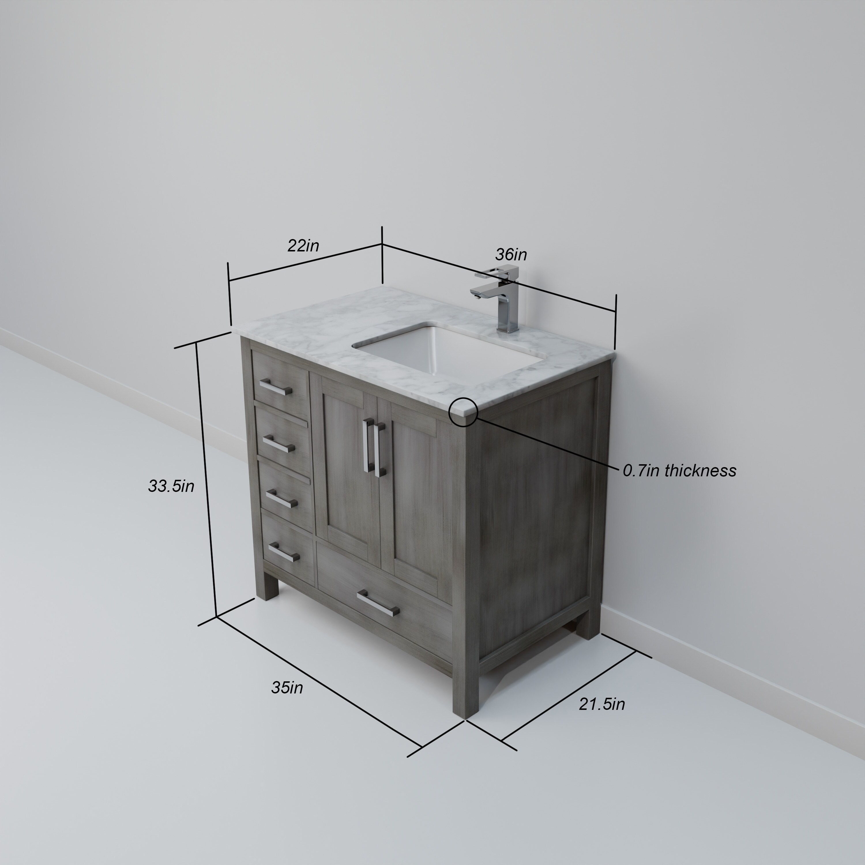 Lexora LJ342236SDDS000R Bath-Vanity-Combo - View #8