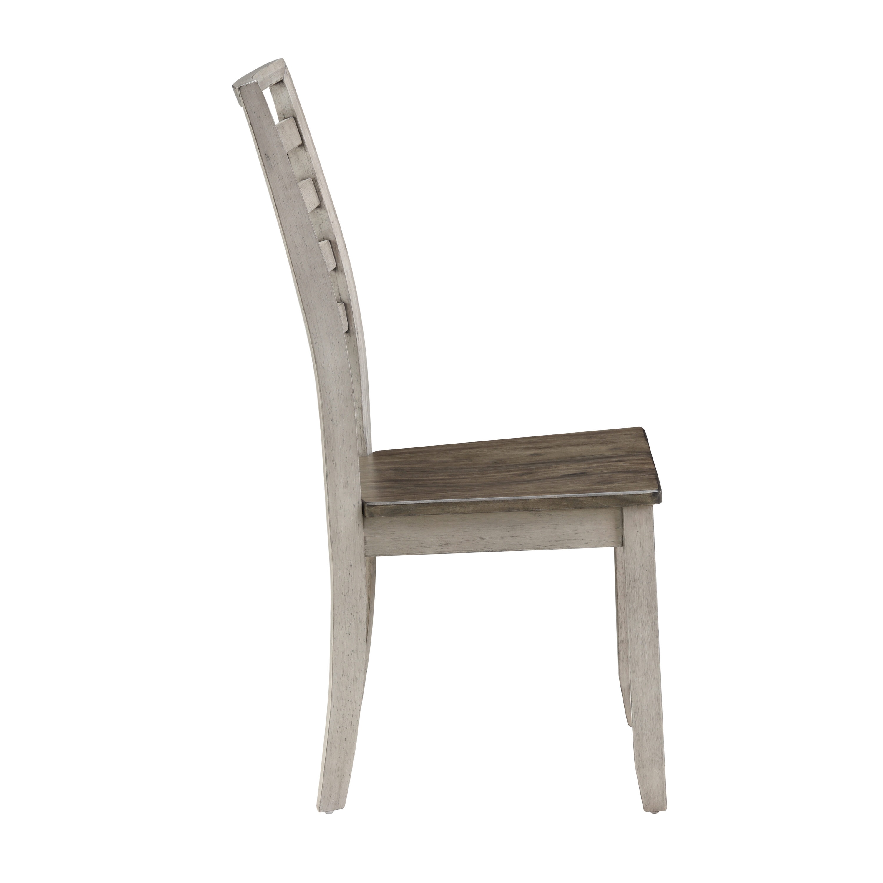 Smoky Honey Gray Ladderback Wood Side Chair Set
