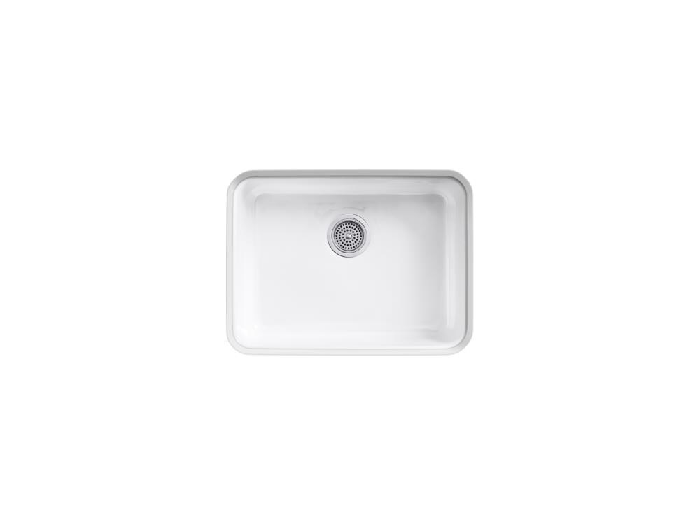 KOHLER Iron/Tones Dual-mount 24.25-in x 18.75-in White Cast Iron Single  Bowl Kitchen Sink