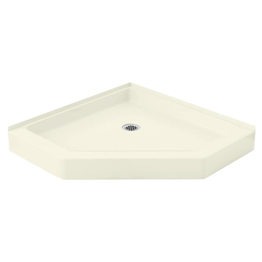 Sterling 72041100-96 Intrigue 39-in W x 39-in L with Corner Drain Shower Base (Biscuit)