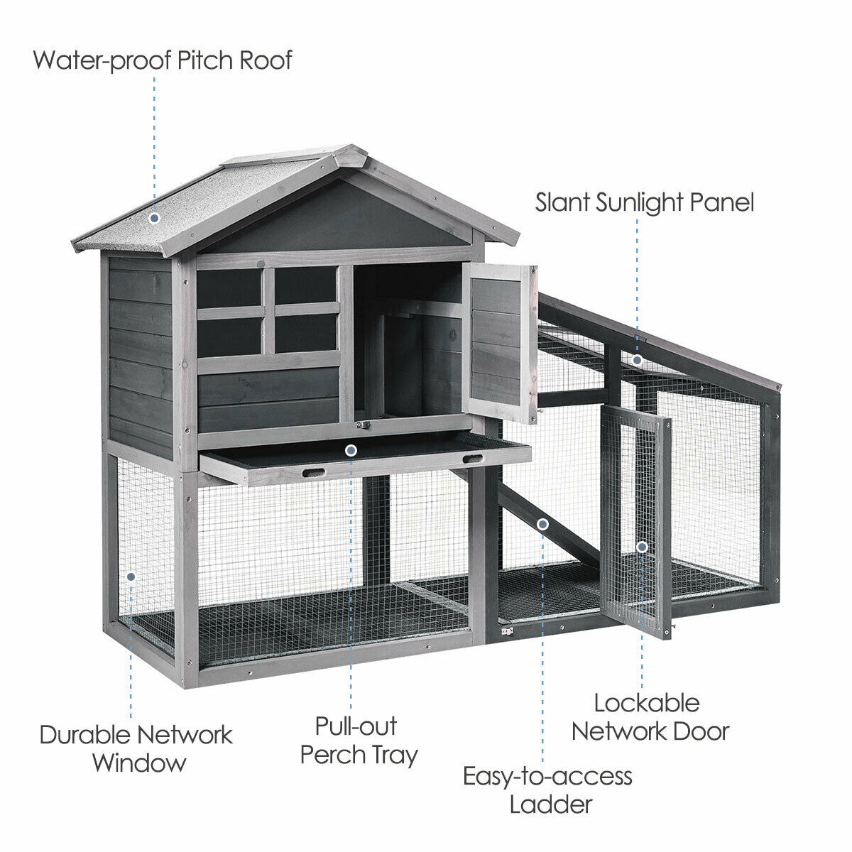 Forclover CJW-PH7362 Chicken-Coops-Rabbit-Hutches - View #7
