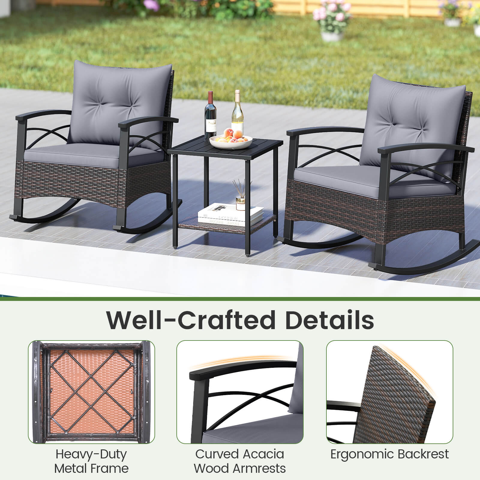 Costway CSHY006271 Patio-Conversation-Sets - View #9