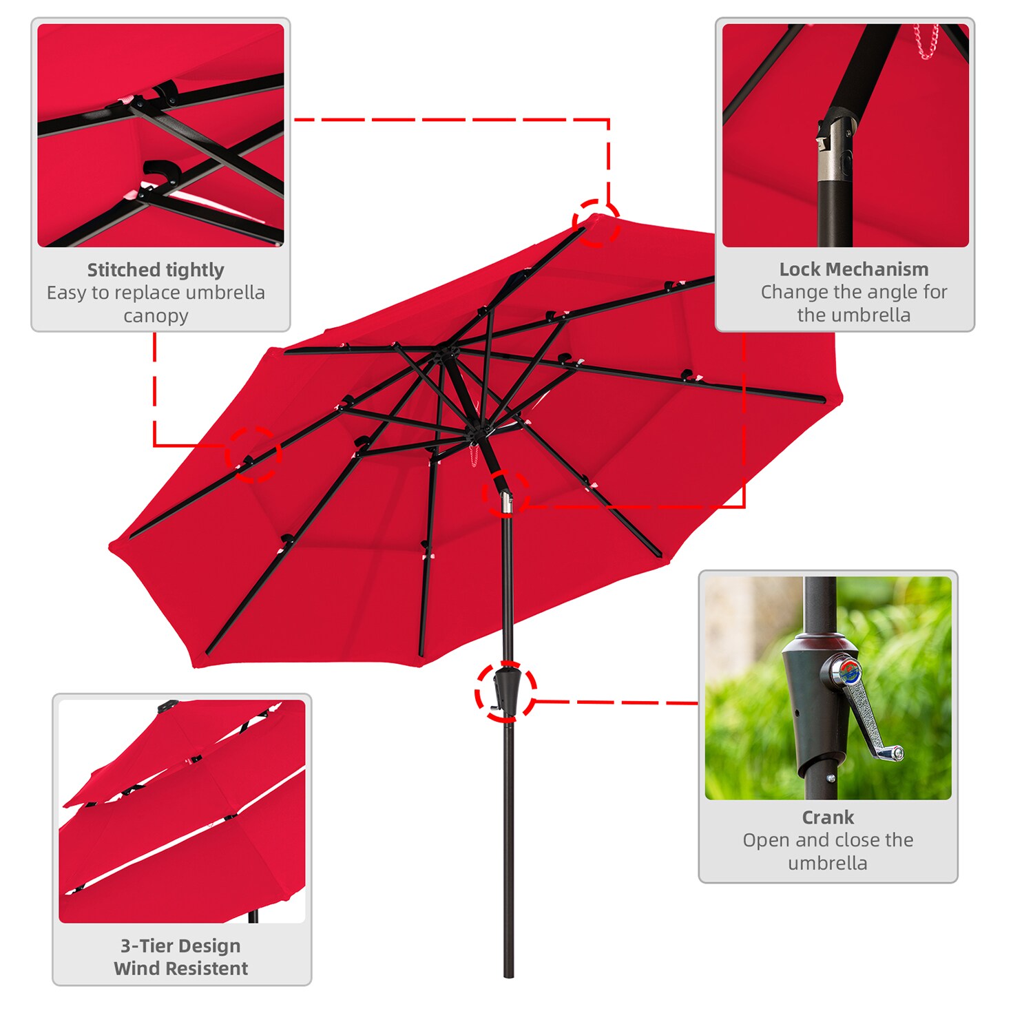 JEAREY 3CZZS-9-RD Umbrellas-2 - View #7