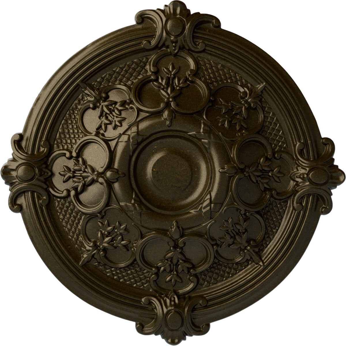 Ekena Millwork CM17HAGGS Hamilton 17.375-in W x 17.375-in L Painted Green Gold Polyurethane Whole Ceiling Medallion