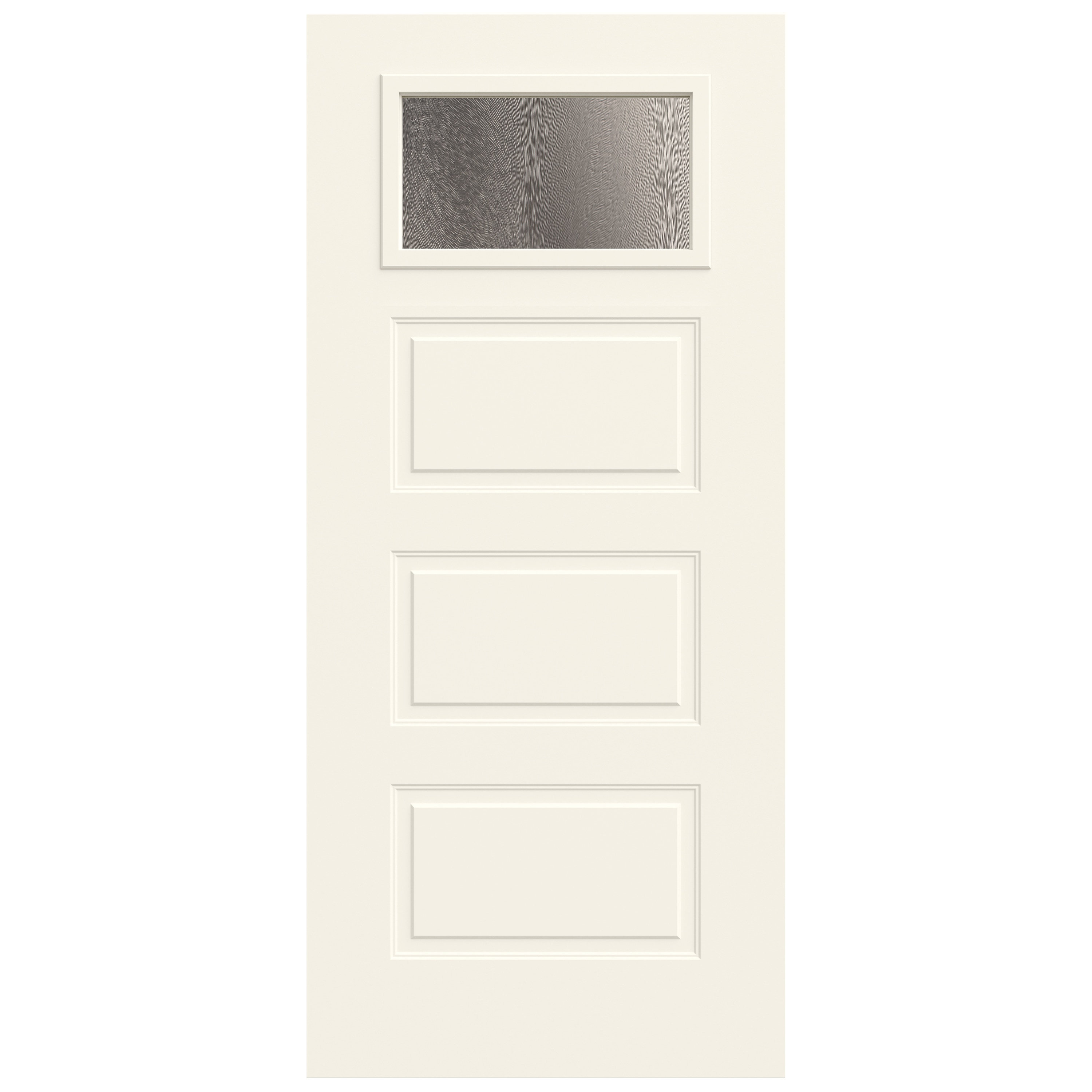 36-in x 80-in Steel 1/4 Lite Universal Reversible White Painted Slab Door Single Front Door Insulating Core | - JELD-WEN LOWOLJW250300026