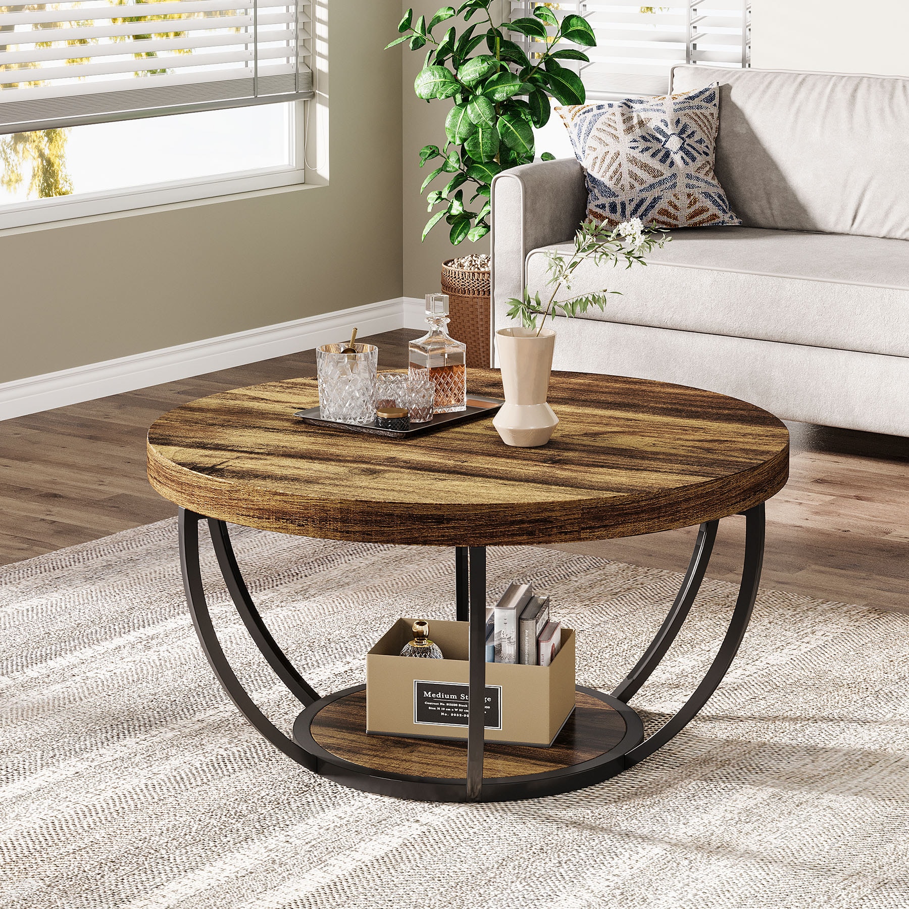 Tribesigns LWFD-NY166 Coffee table Brown MDF Farmhouse Coffee Table