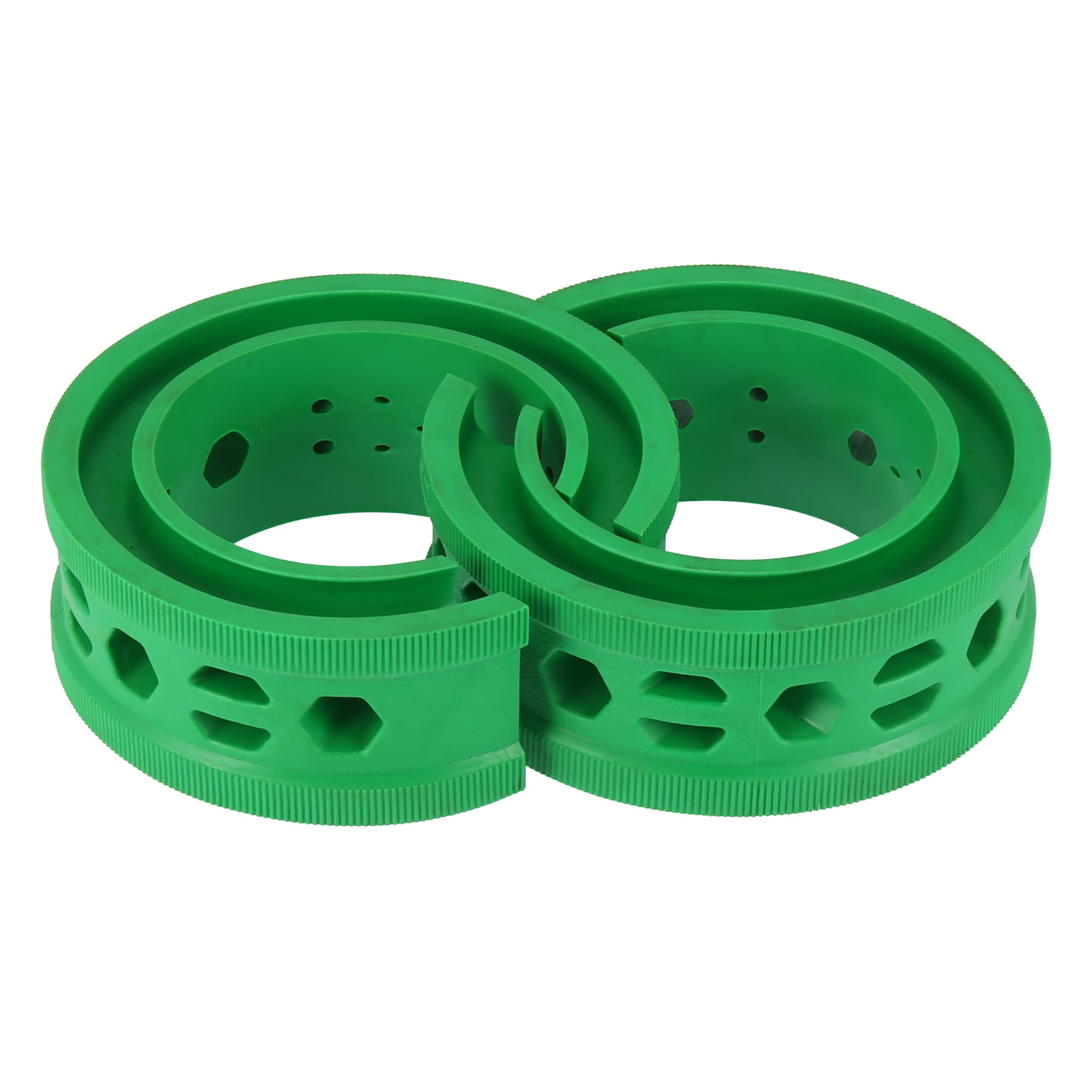 Unique Bargains 2pcs Green Car Coil Spring Buffer Auto Shock Absorber Springs Rubber Buffer Universal D Type Fit for Ford for Chevy