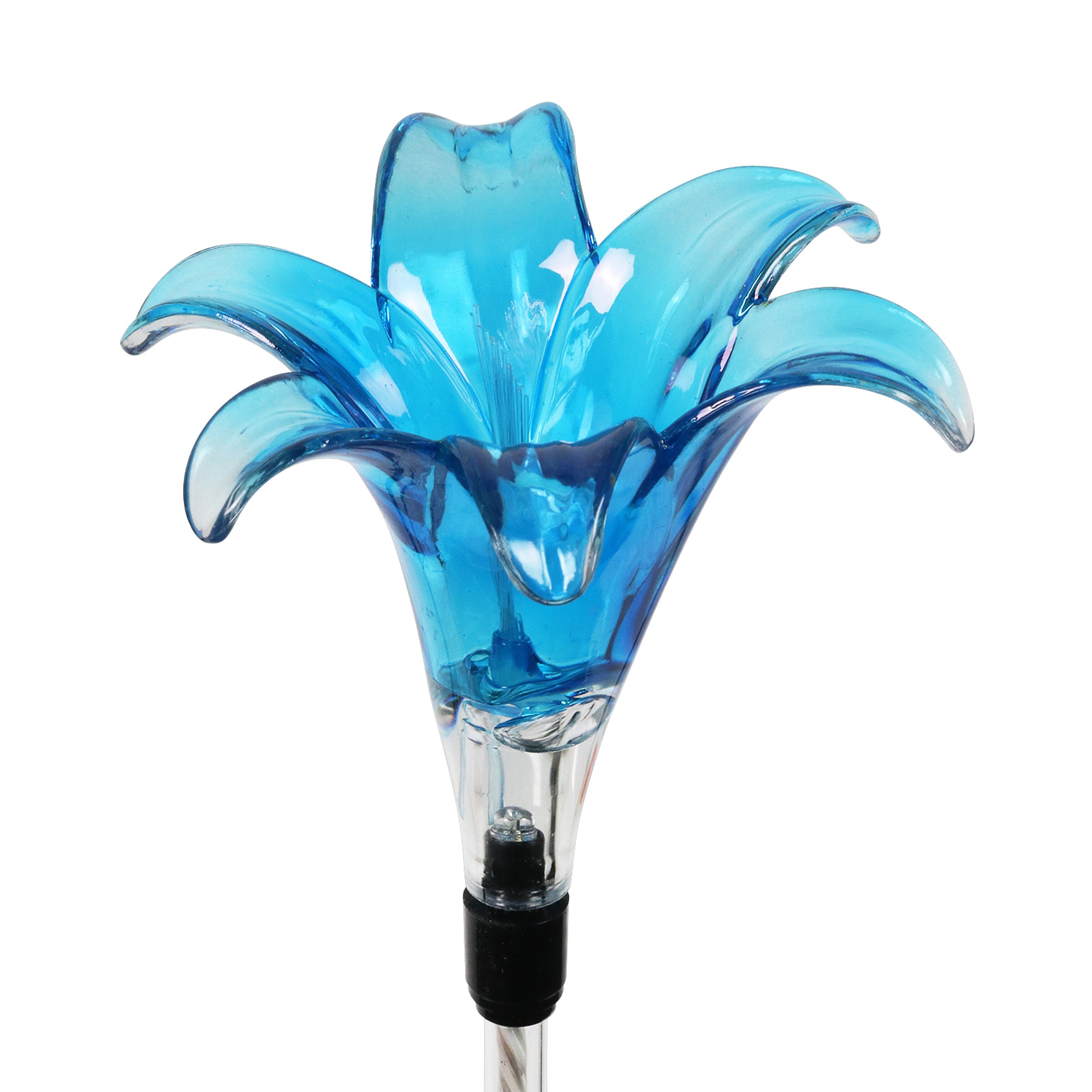 Exhart 35-in Blue Plastic Solar Flower Stake in the Garden Stakes 