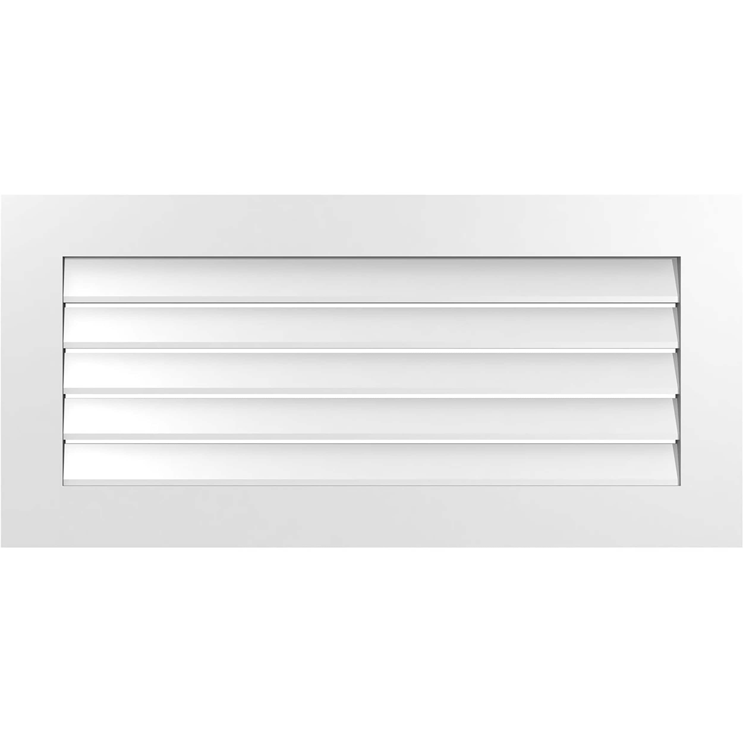 Ekena Millwork GVPVE42X2001SF 42-Inches x 20-Inches Off-white Rectangle PVC Gable Louver Vent