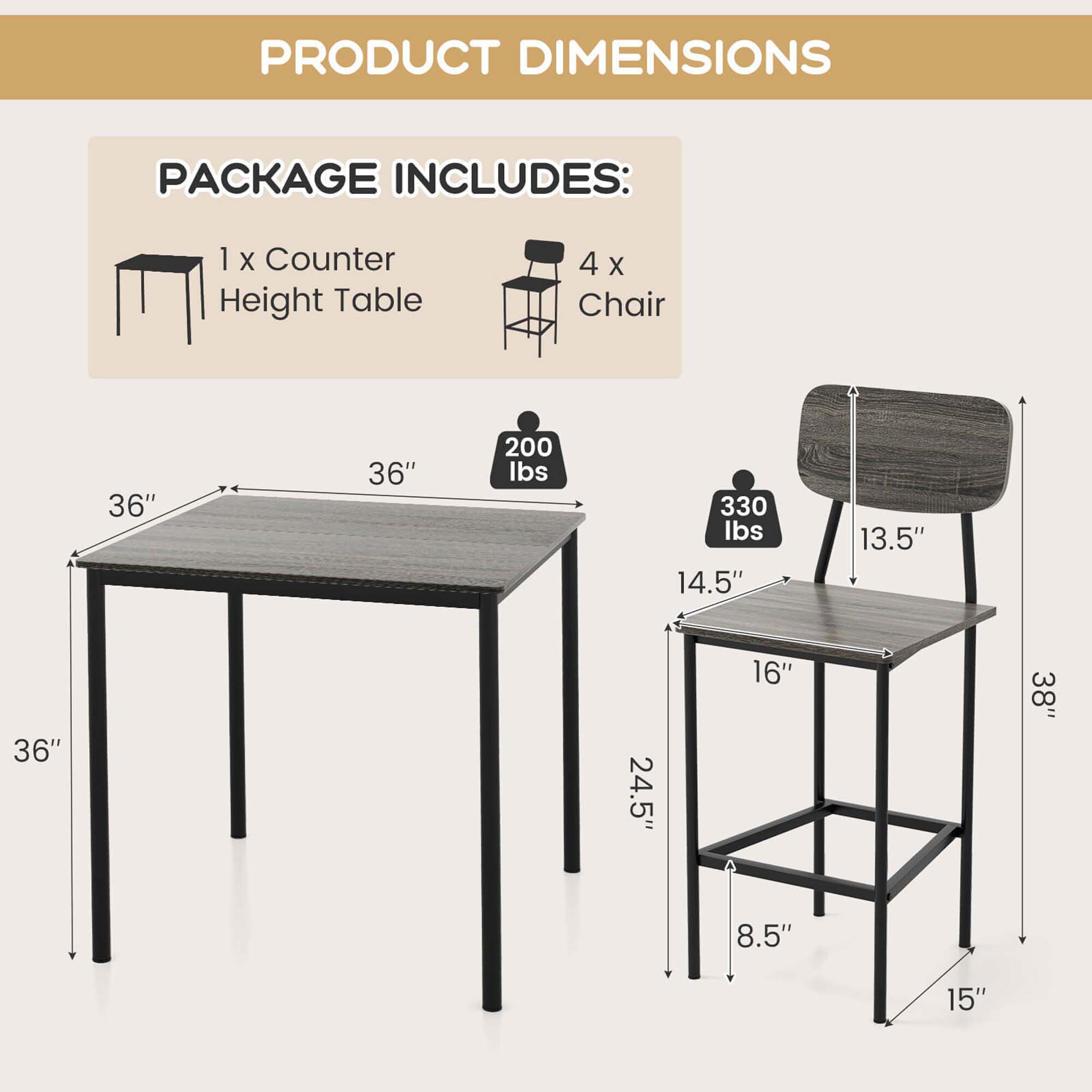Goplus HCST00103 Dining-Sets - View #2