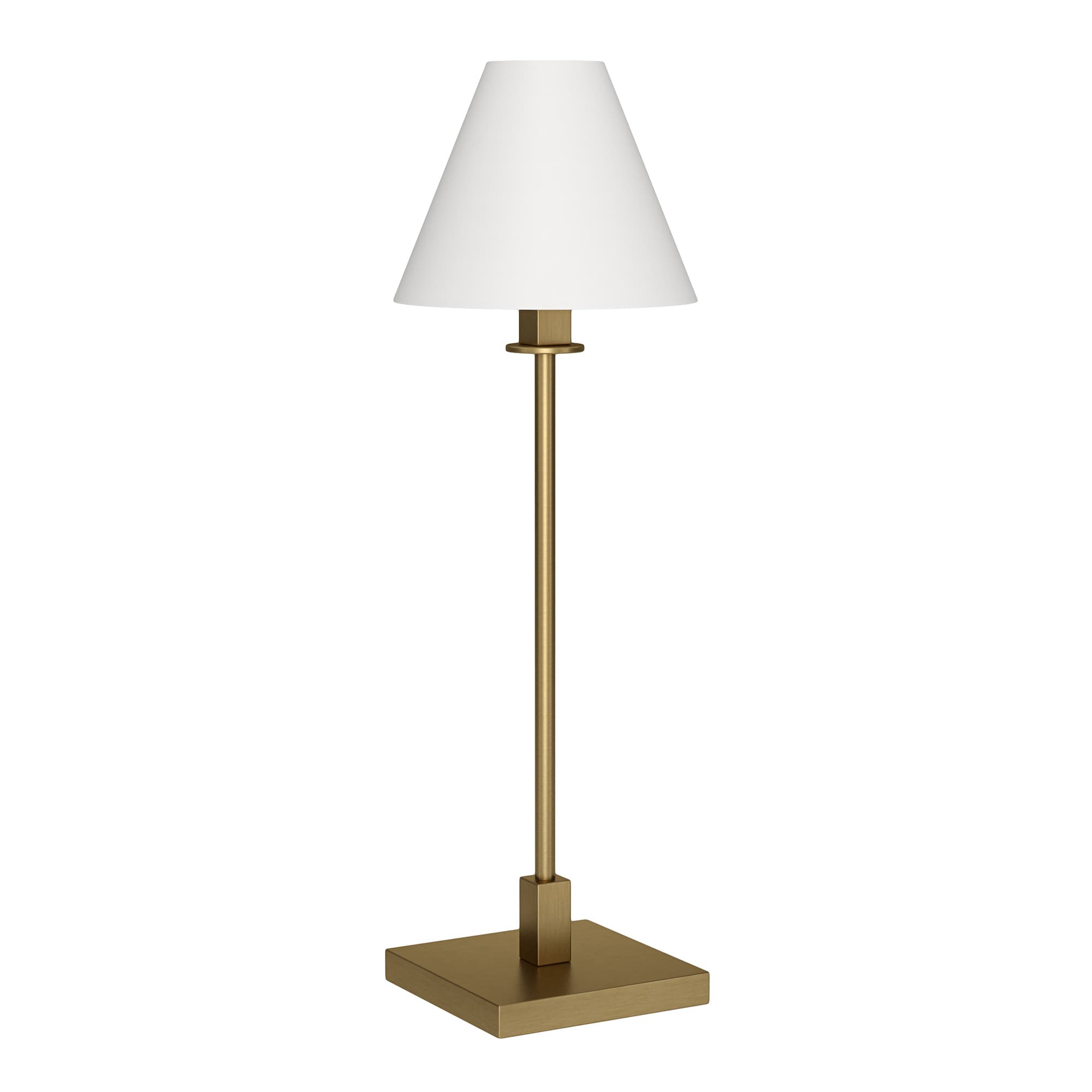 Hailey Home TL1912 Clement 28-in Brass/White LED Incandescent On/Off switch Table Lamp with Fabric Shade