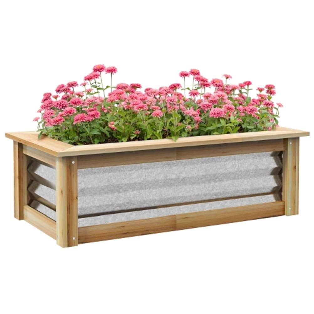 ZAKLOOP WU2225P174434 17.75-in W x 35.5-in L x 11.75-in H Brown Metal Raised Garden Bed