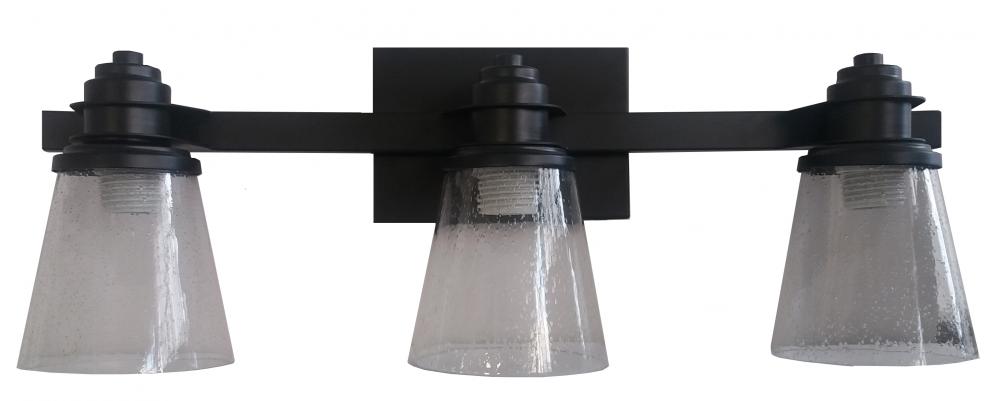 Whitfield Lighting VL109-3SDBK 23.5-in 3-Light Black Transitional Vanity Light