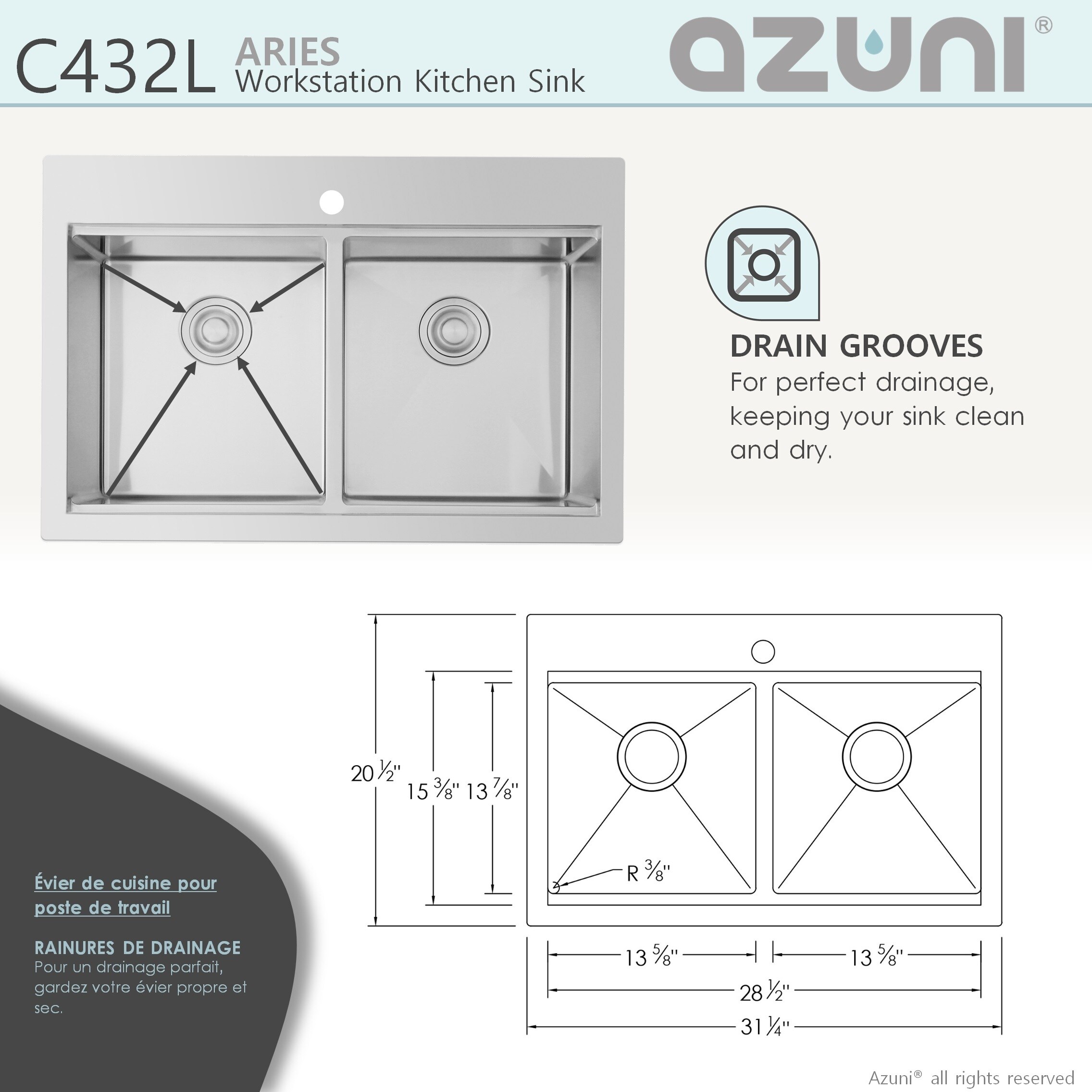 Azuni C432L1 Kitchen-Sinks - View #6