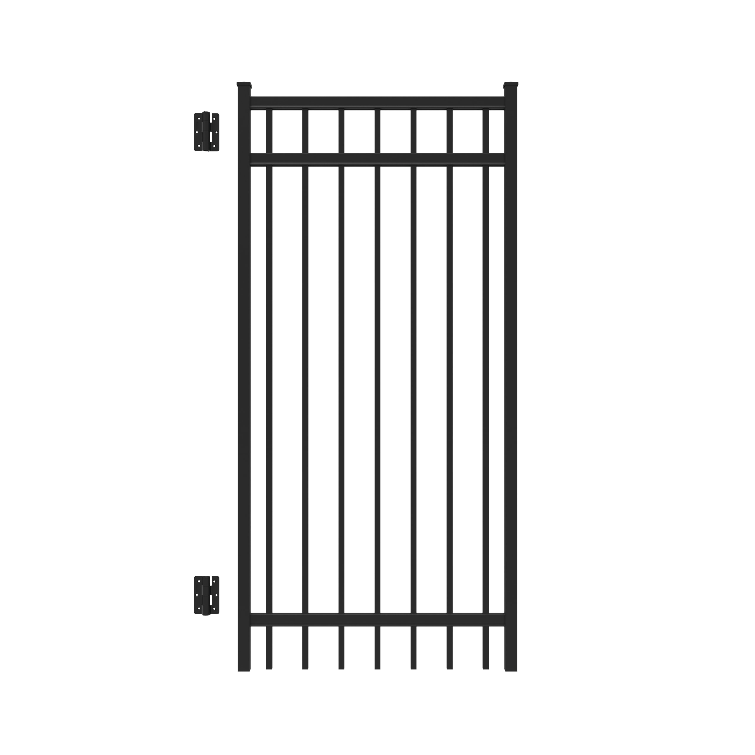 Freedom 73010323 New 6-ft H x 3-ft W Black Aluminum Decorative Walk-thru Spaced picket Fence gate