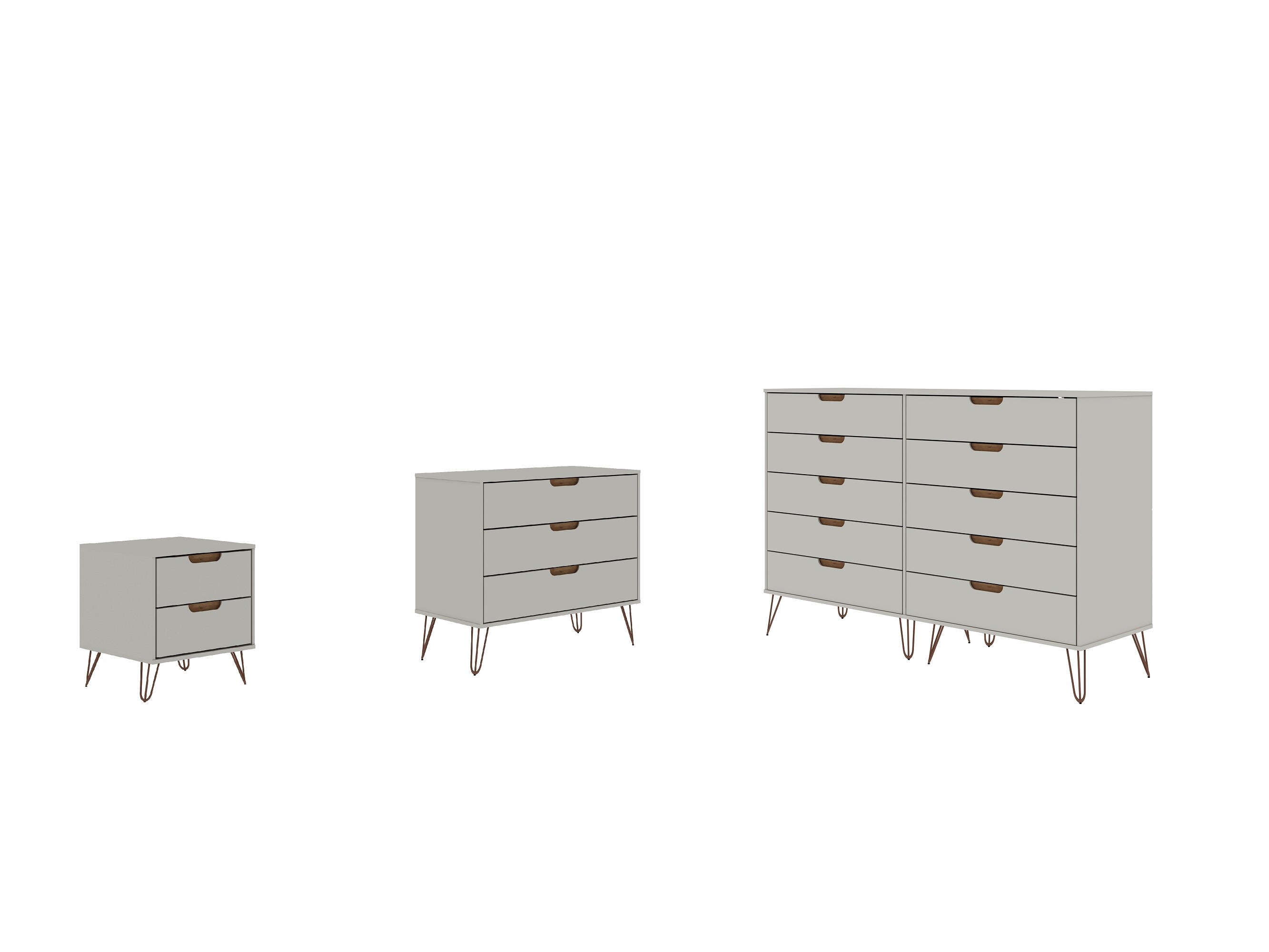 Manhattan Comfort 8GMC3 Smart 13.77-in W x 20.07-in H Black and Grey Metal Modern End Table Assembly Required