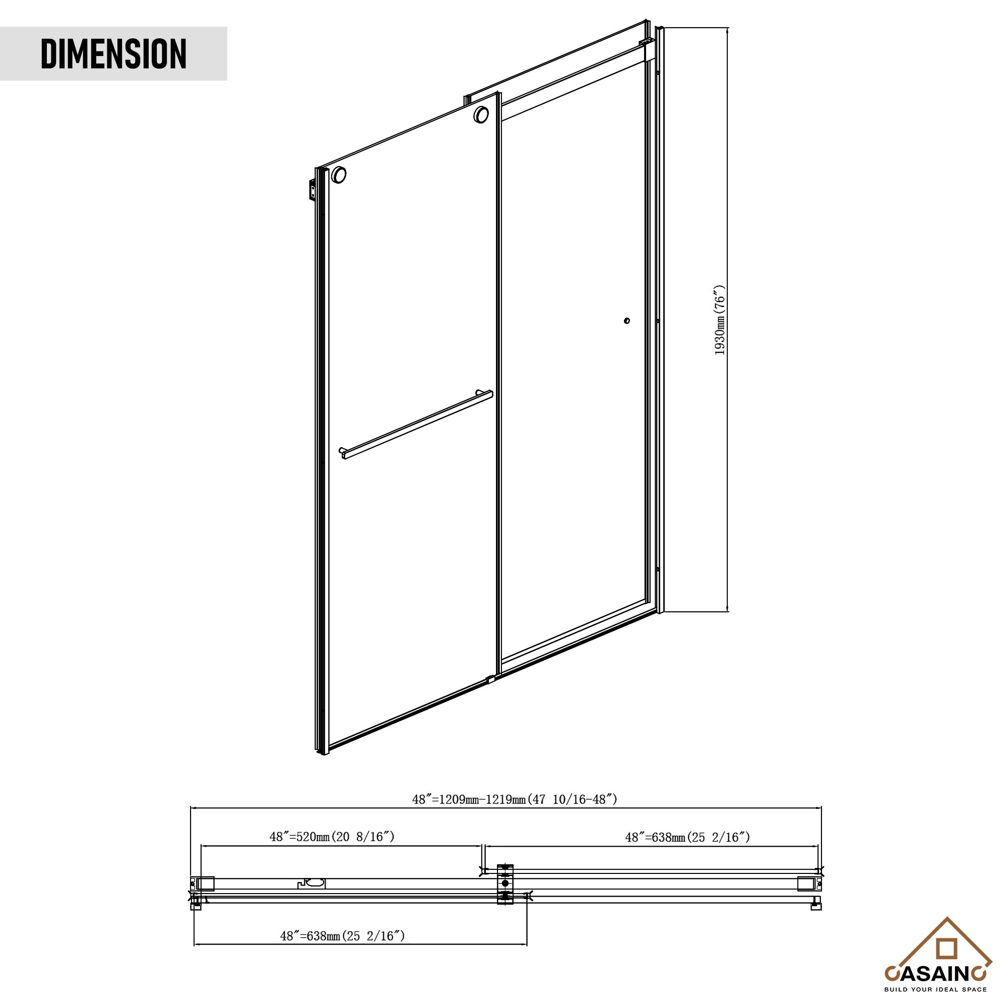 CASAINC SL-TL-C76 Shower-Doors - View #9