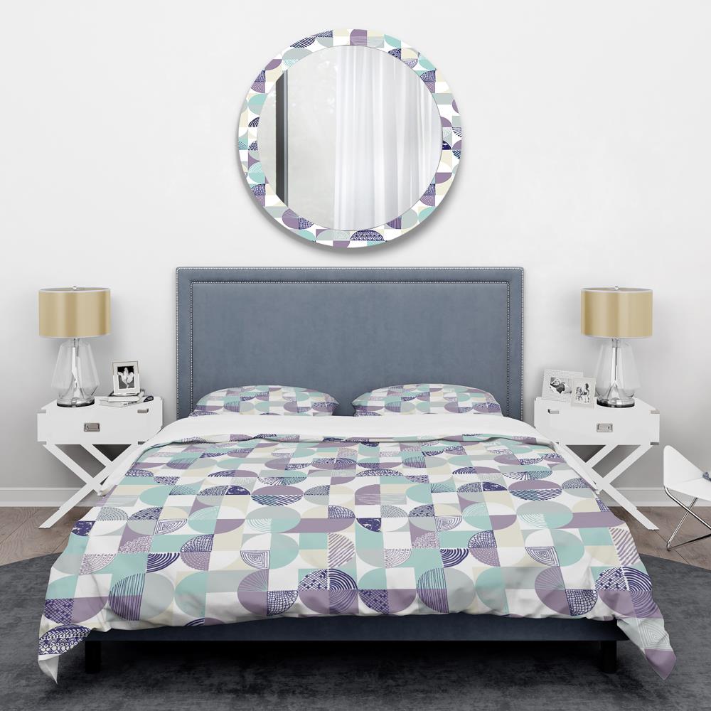 Designart BED24107-K 3 -Piece Purple King Duvet cover Set