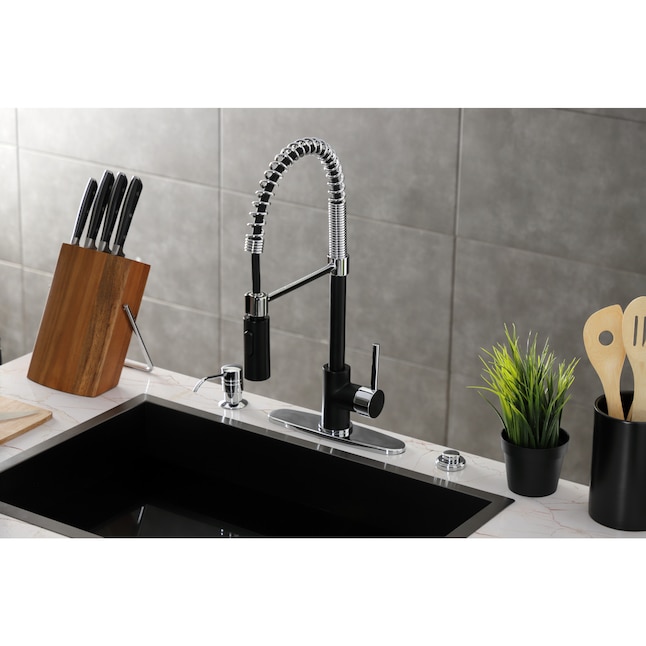 Kingston Brass Concord Chrome 1-Handle Deck-Mount Pull-Down Handle Kitchen Faucet Kingston Brass Concord Chrome 1-Handle Deck-Mount Pull-Down Handle Kitchen Faucet