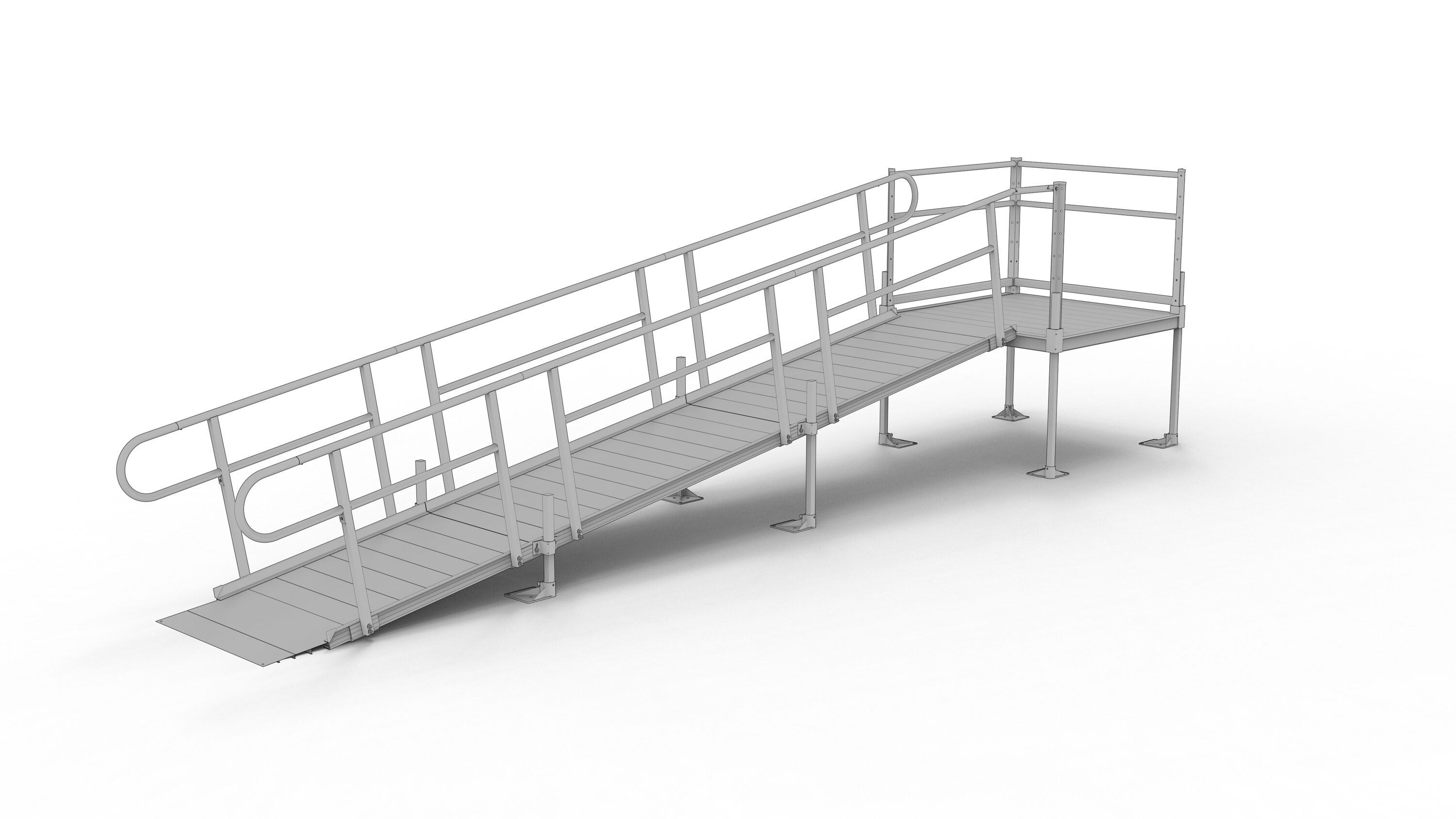 RELIABILT Solo 16' Straight w/ 4x4 Top 16-ft x 36-in Aluminum Modular Entryway Wheelchair Ramp