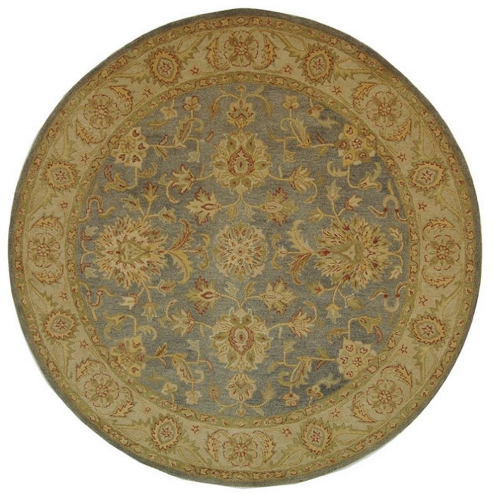 Safavieh AT312A-6SQ Antiquity Gorevan 6 x 6 (ft) Tufted Wool Blue/Beige Square Indoor Floral/Botanical Vintage Area rug