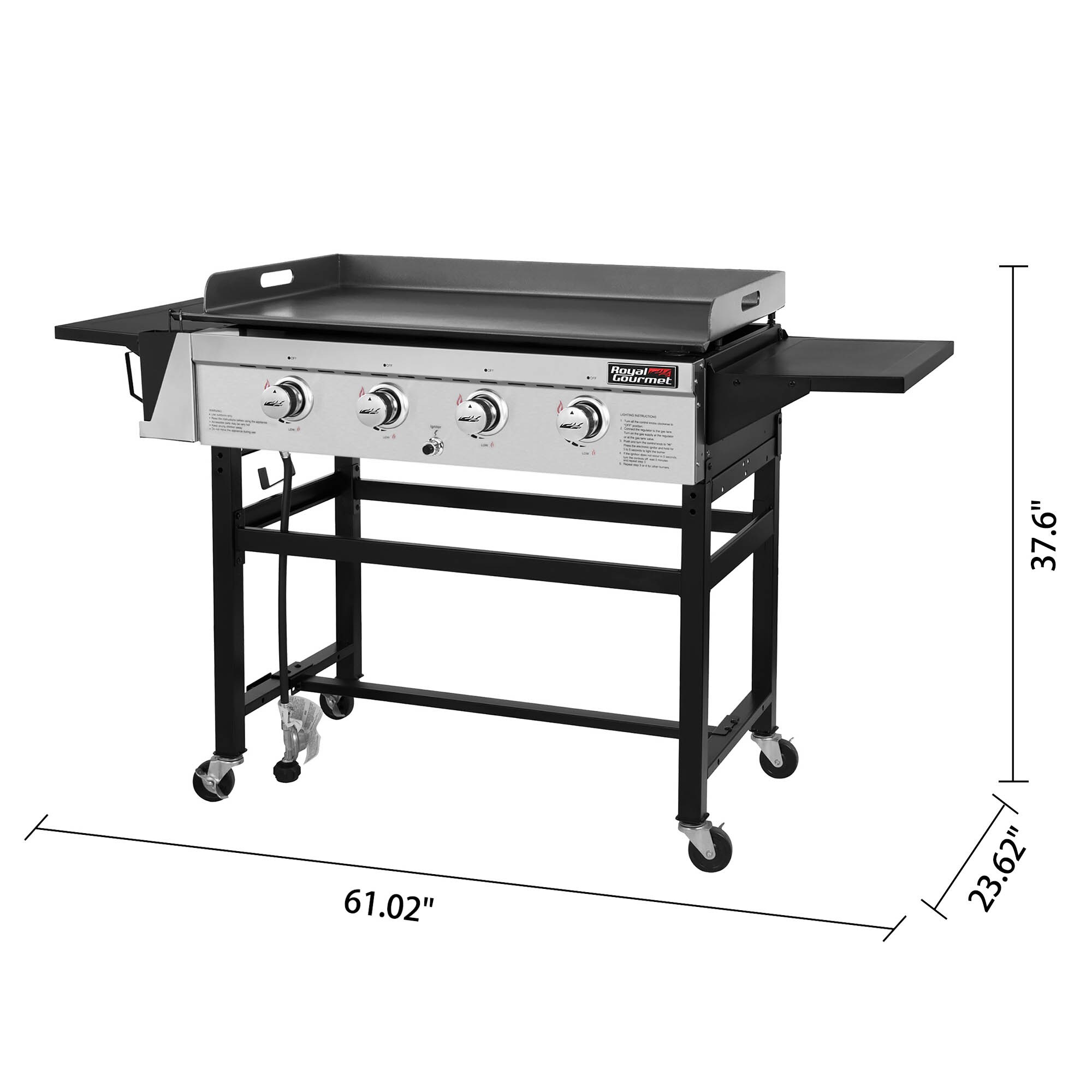 SUGIFT 4 Burner Propane Gas Grill Flat Top Griddle Grill in Black, 1 unit -  Kroger