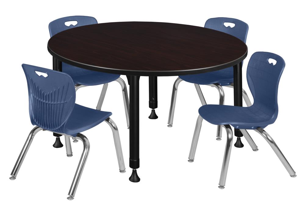 Regency TB48RNDMWAPBK45NV Classroom Tables Brown 4-Person Training Table (48-in W x 34-in H)