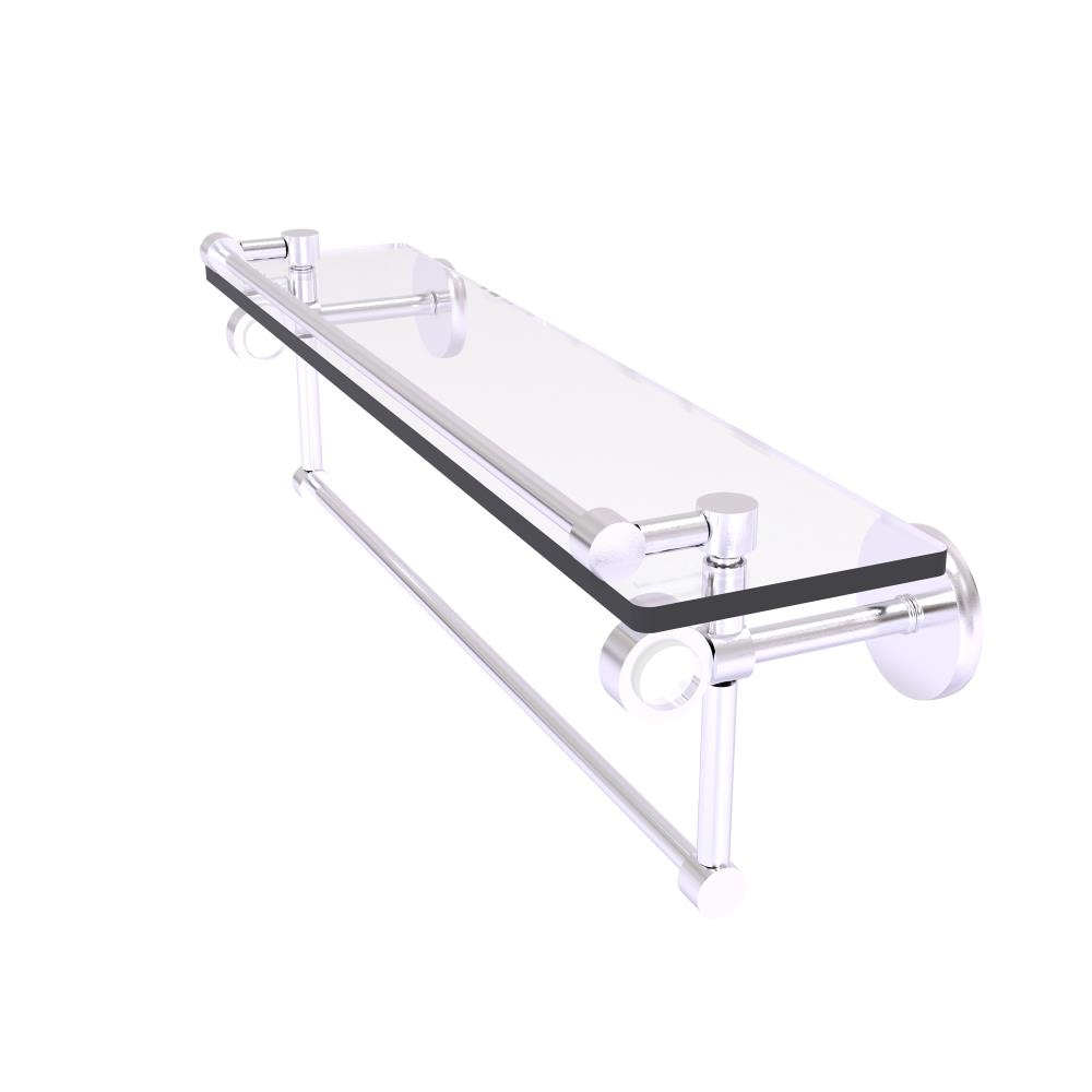 Allied Brass CV-1TB-22-GAL-SCH Clearview Satin Chrome Wall mount Bathroom Shelf ( 22-in x 6.7-in x 5-in )