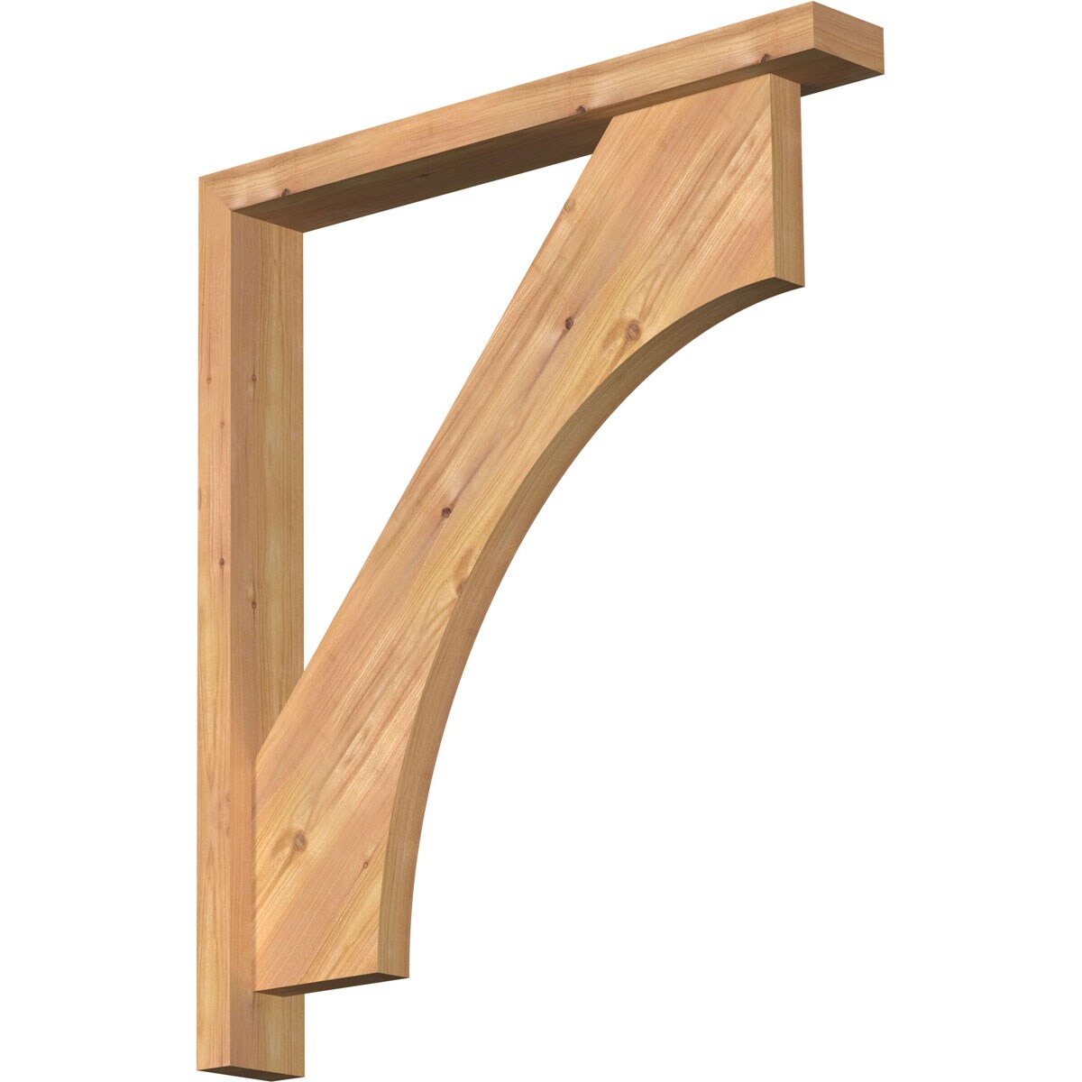 Ekena Millwork 1464427 Westlake Block Smooth Bracket with Offset Brace 3-1/2-in x 26-in x 30-in Western red cedar Brown Wood Standard bracket