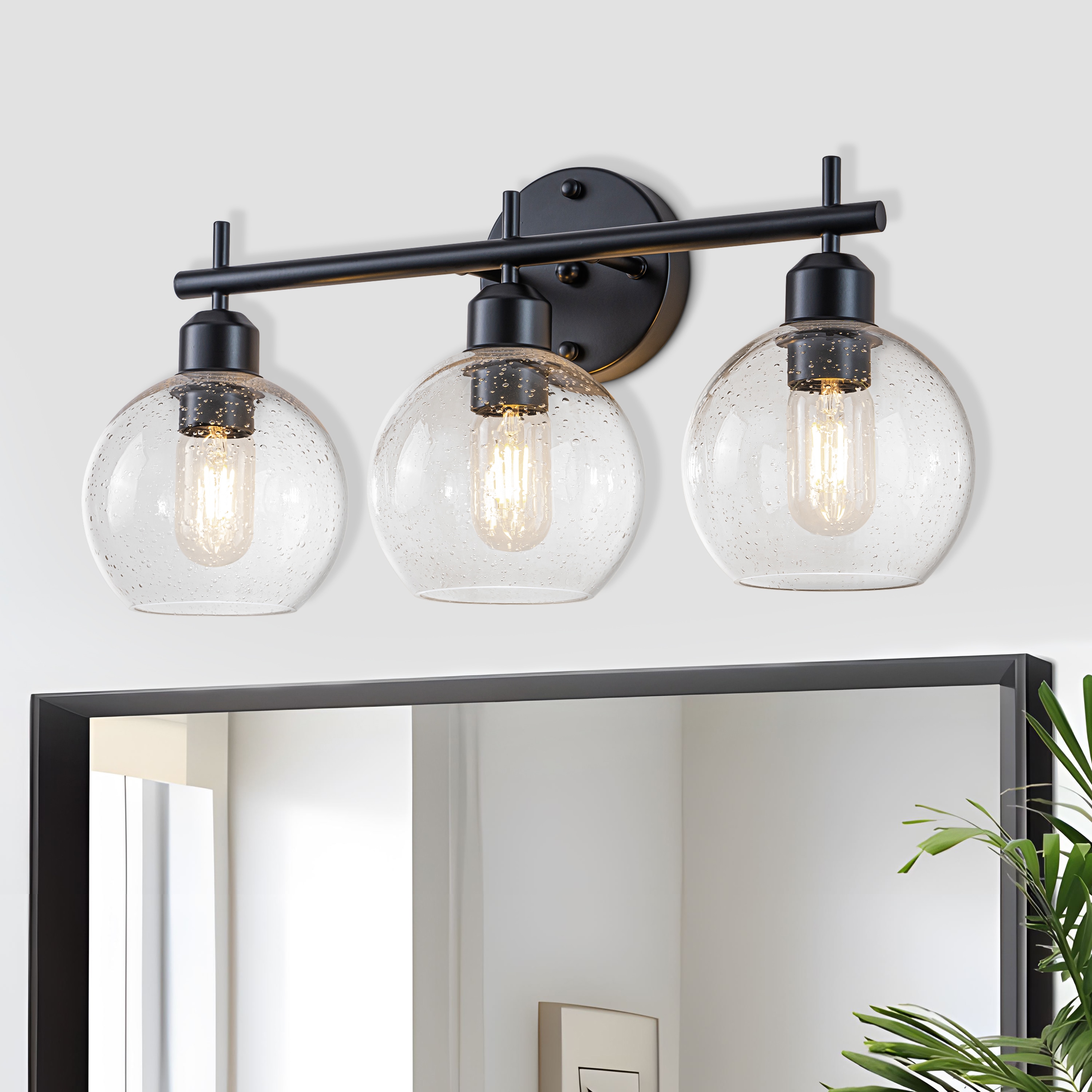 GoYeel ZW044BK03QB 19.69-in 3 -Light Black Modern/contemporary Vanity light