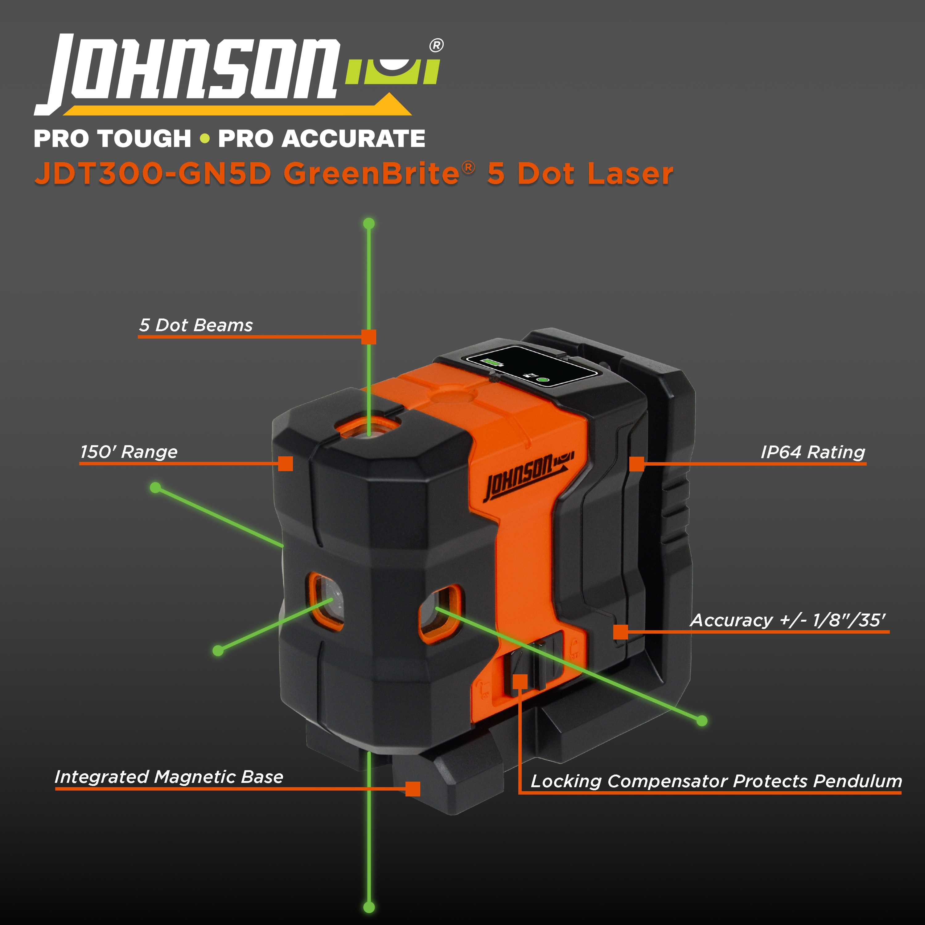 Johnson Level JDT300-GN5D Laser-Level - View #6