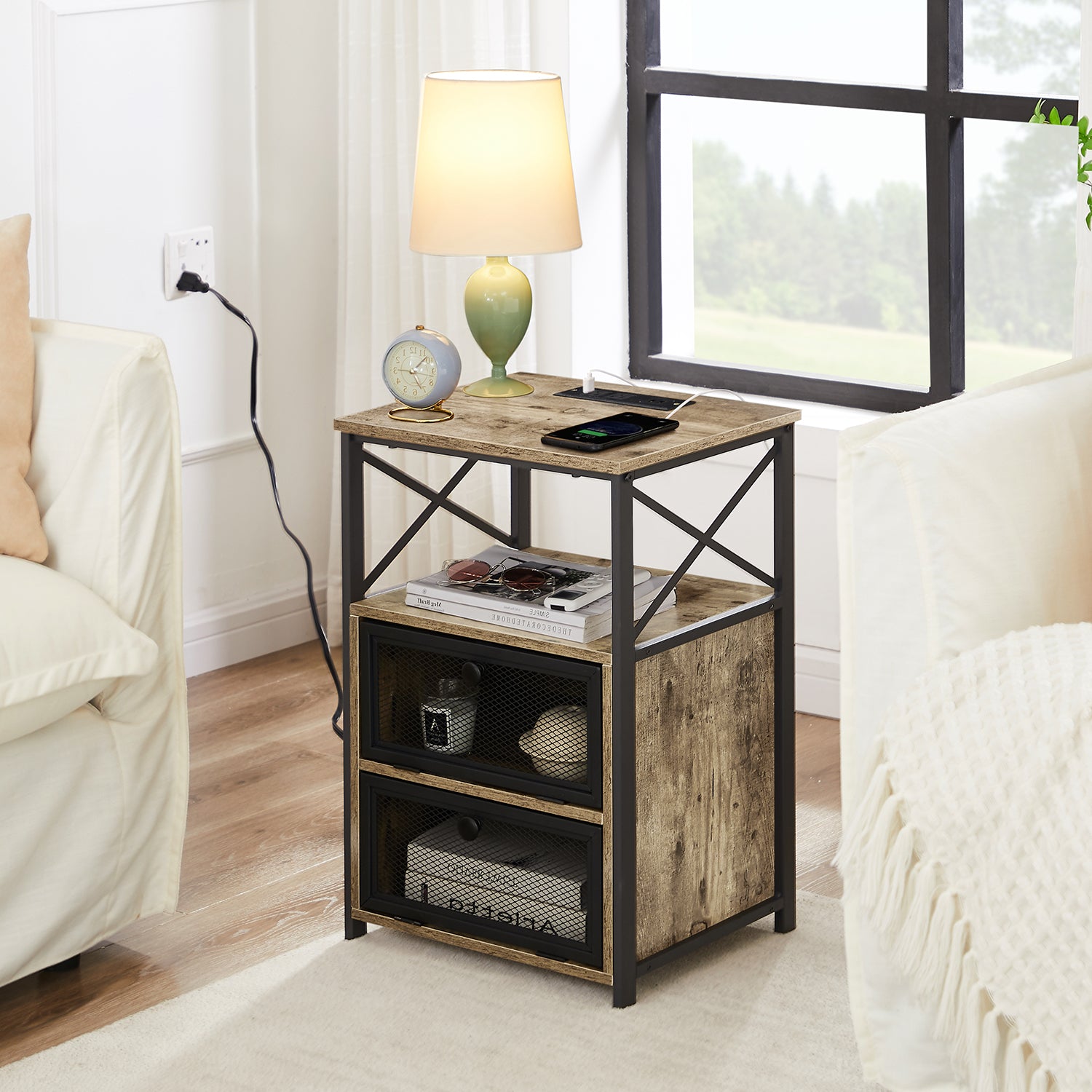 Vecelo LOE-XF-NS23-GRY-A2 nightstands - View #2