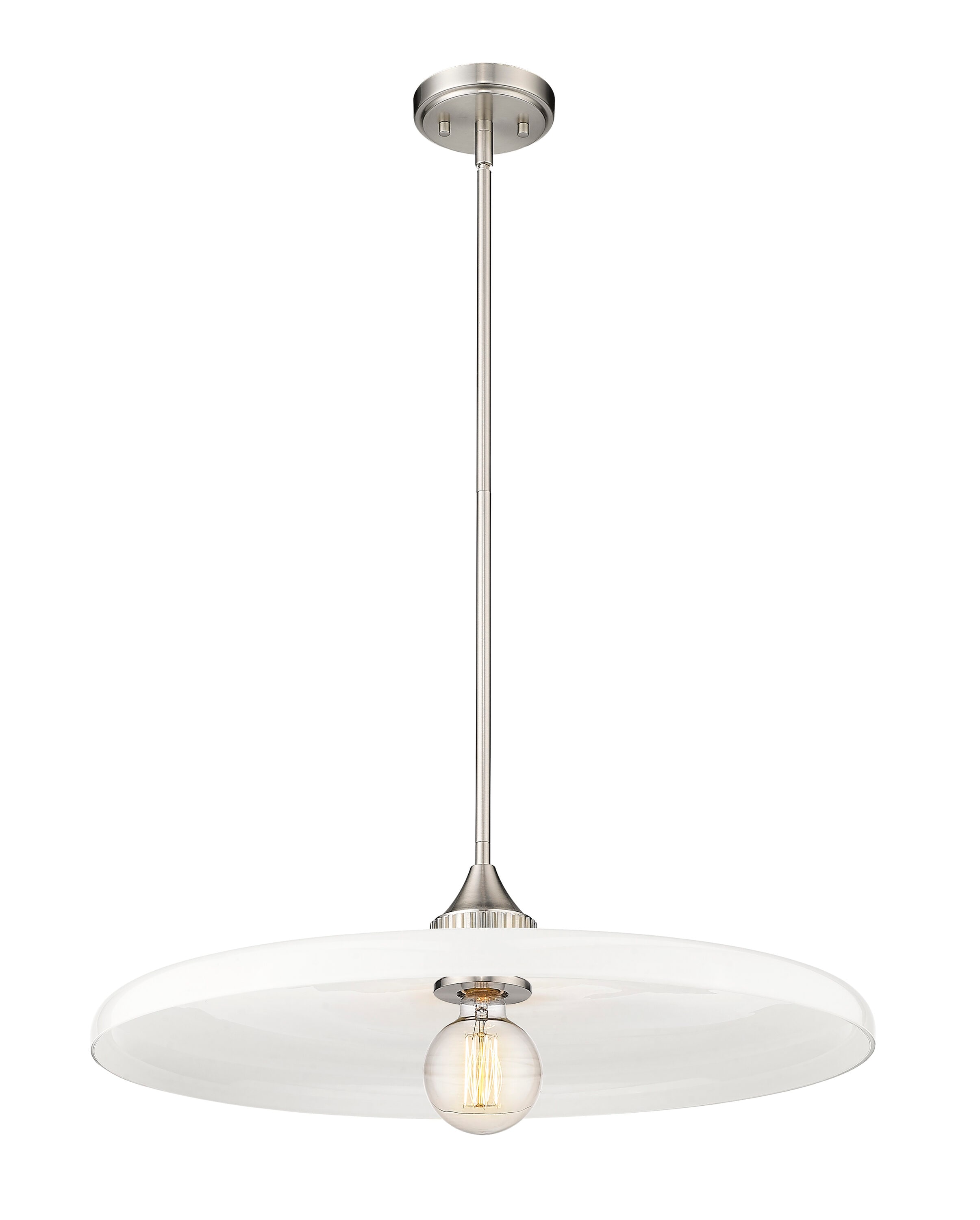 Paloma Brushed Nickel 24" LED Glass Indoor/Outdoor Pendant Light