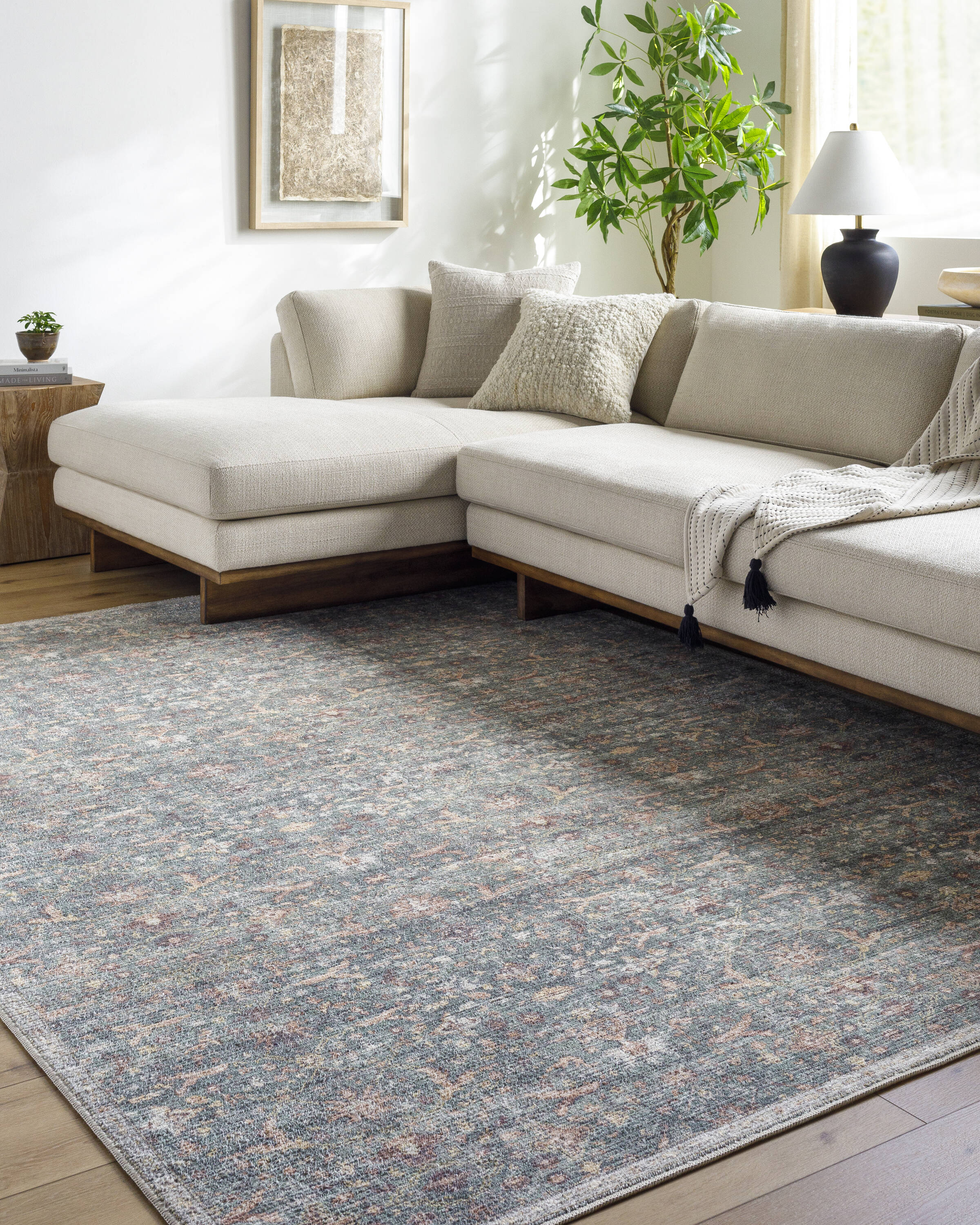 Livabliss VVMR2301-71010 Vivir Mary 8 x 10 (ft) Polyester Brown Rectangular Indoor Distressed/Overdyed Area rug