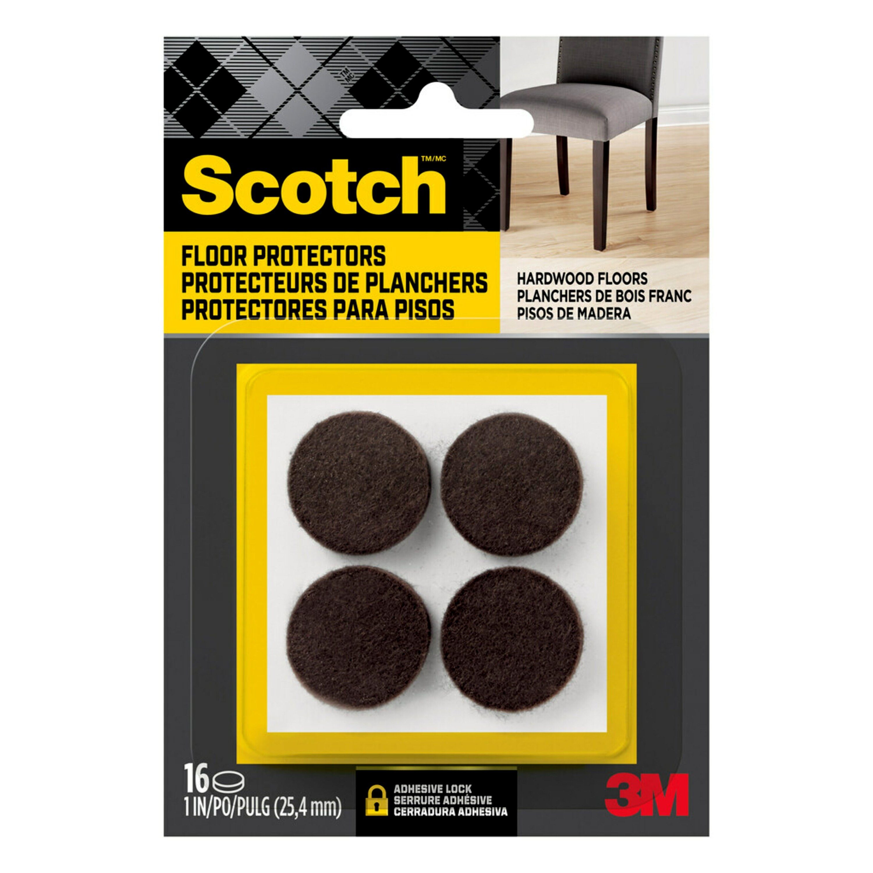 Scotch SP821-NA 16 -Pack 1-in Brown Round Felt furniture pads