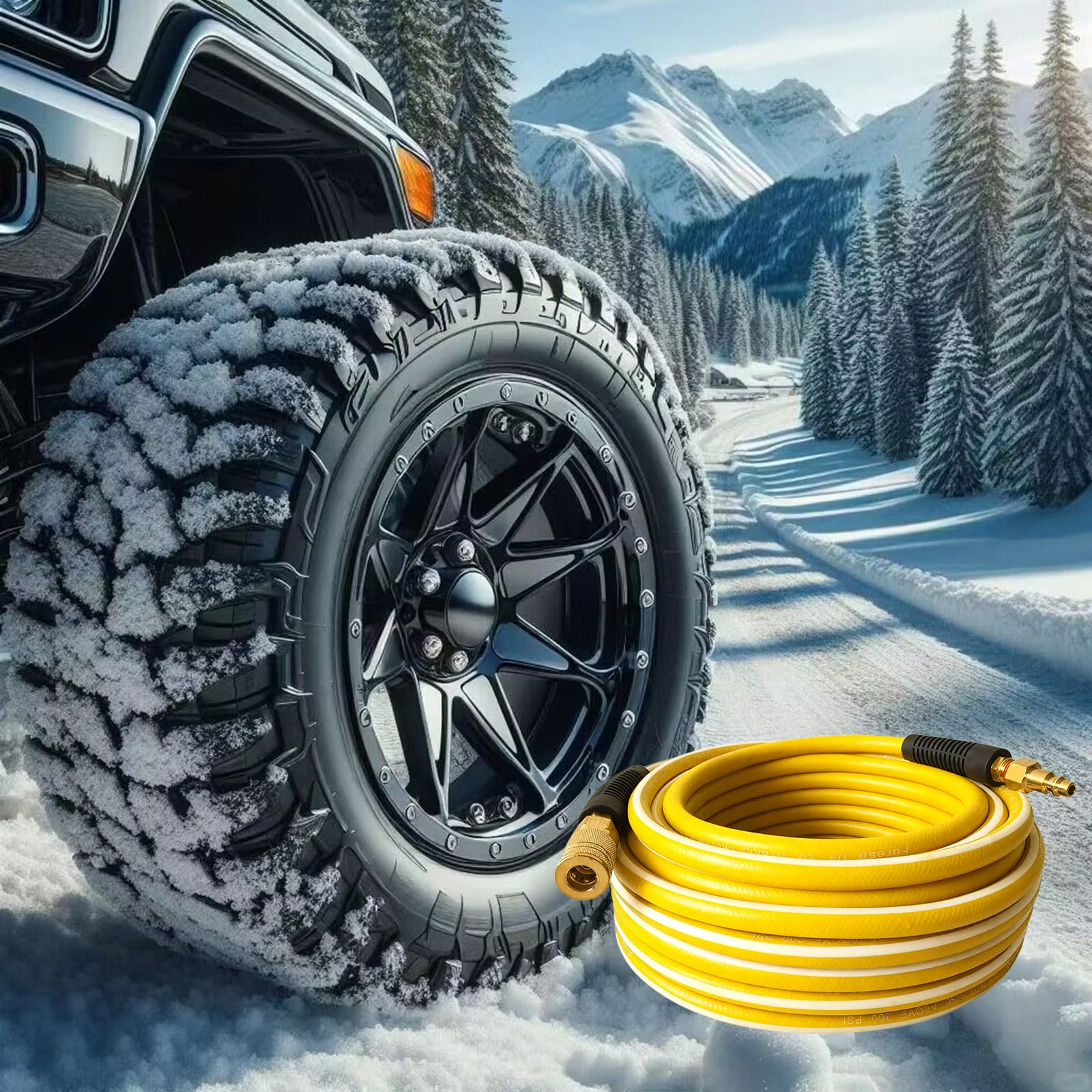 SenQWFa Air Hose 1 4 in by 50 ft Heavy Duty Lightweight Kink Resistant ...